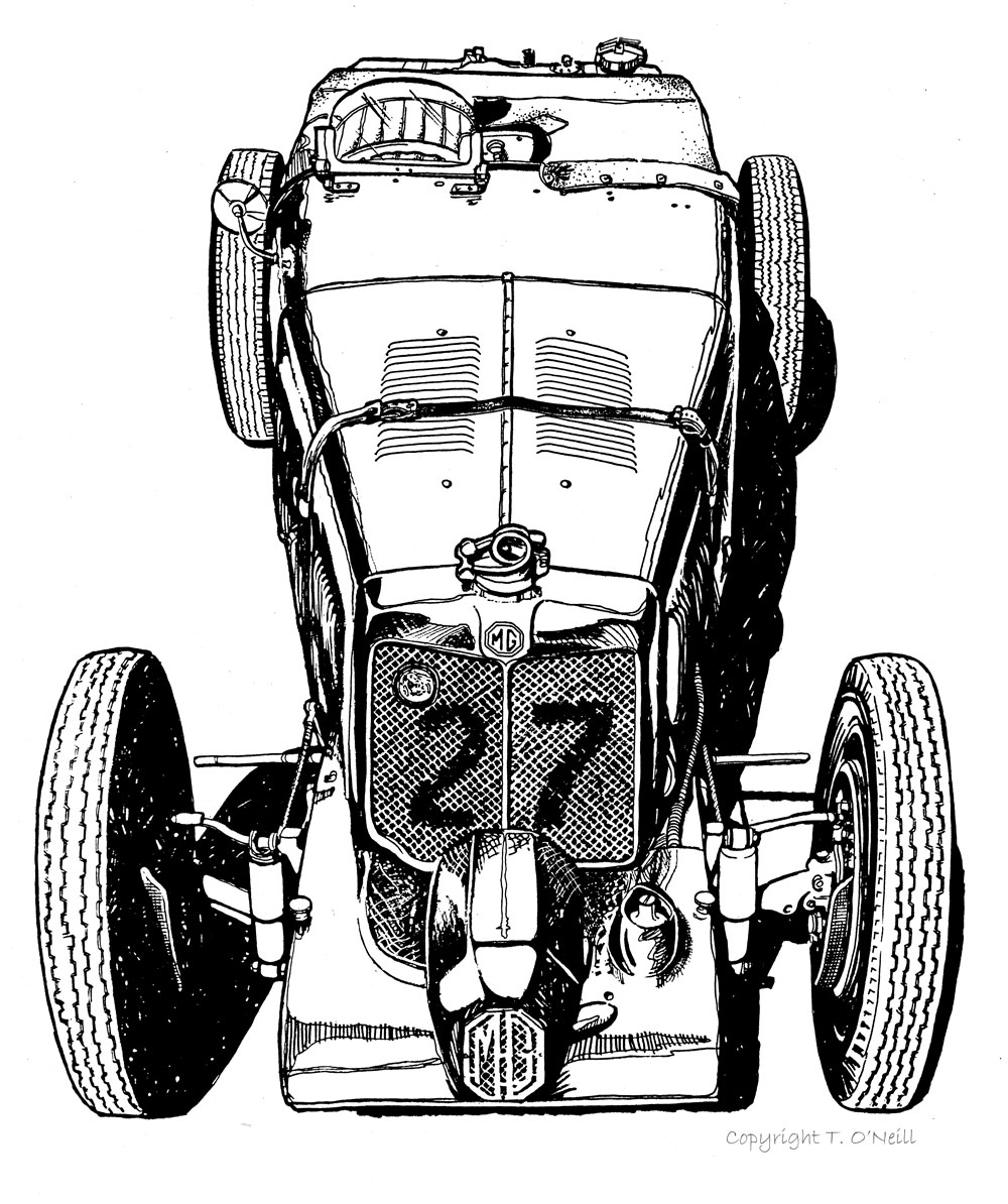 Traditional Pen and Ink Illustrators | My vintage MG sports car pen ...