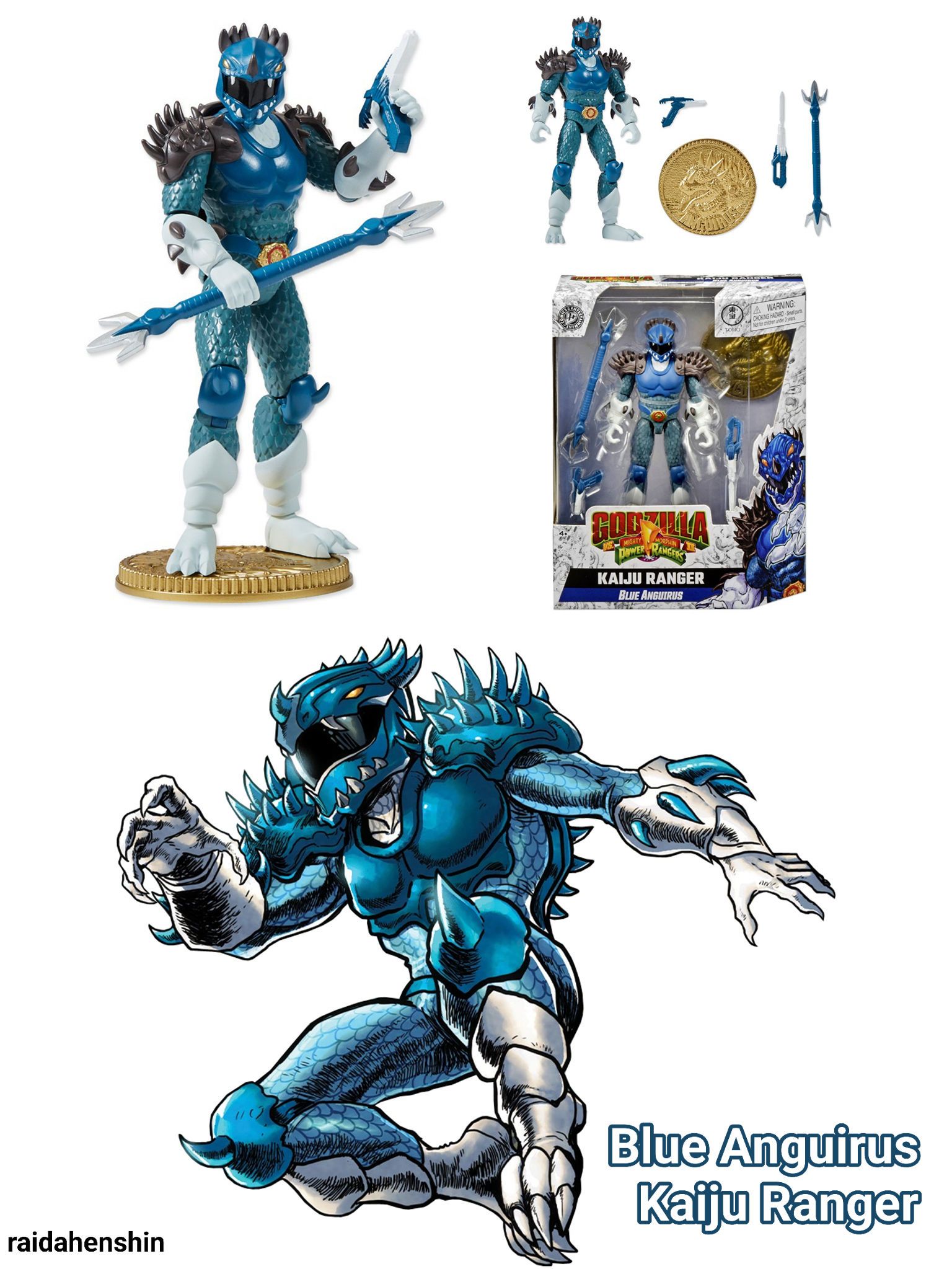 Tokusatsu - Action Figure : Blue Anguirus Kaiju Ranger from the ...