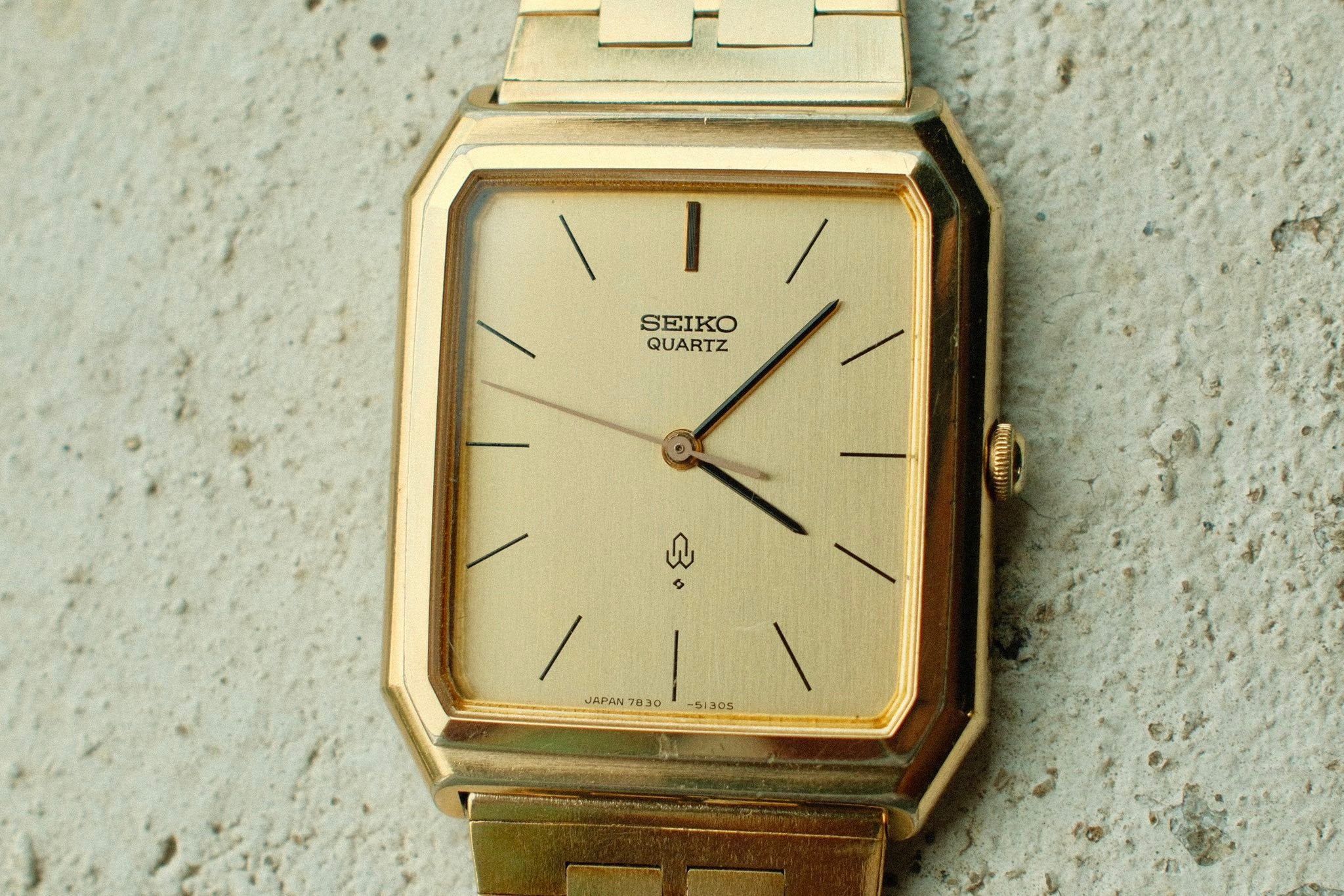 Sei.ko 7830-5130 SGP Tank Watch Vintage 1980s