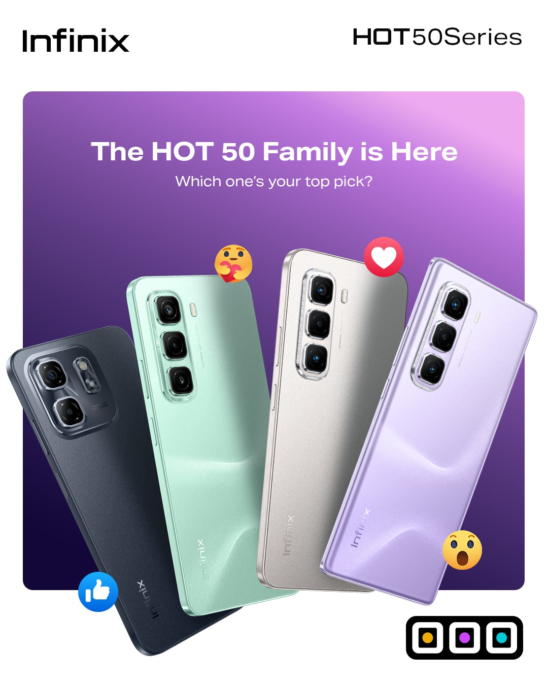 Infinix - Infinix HOT 50 family is here. React with your favorite and ...