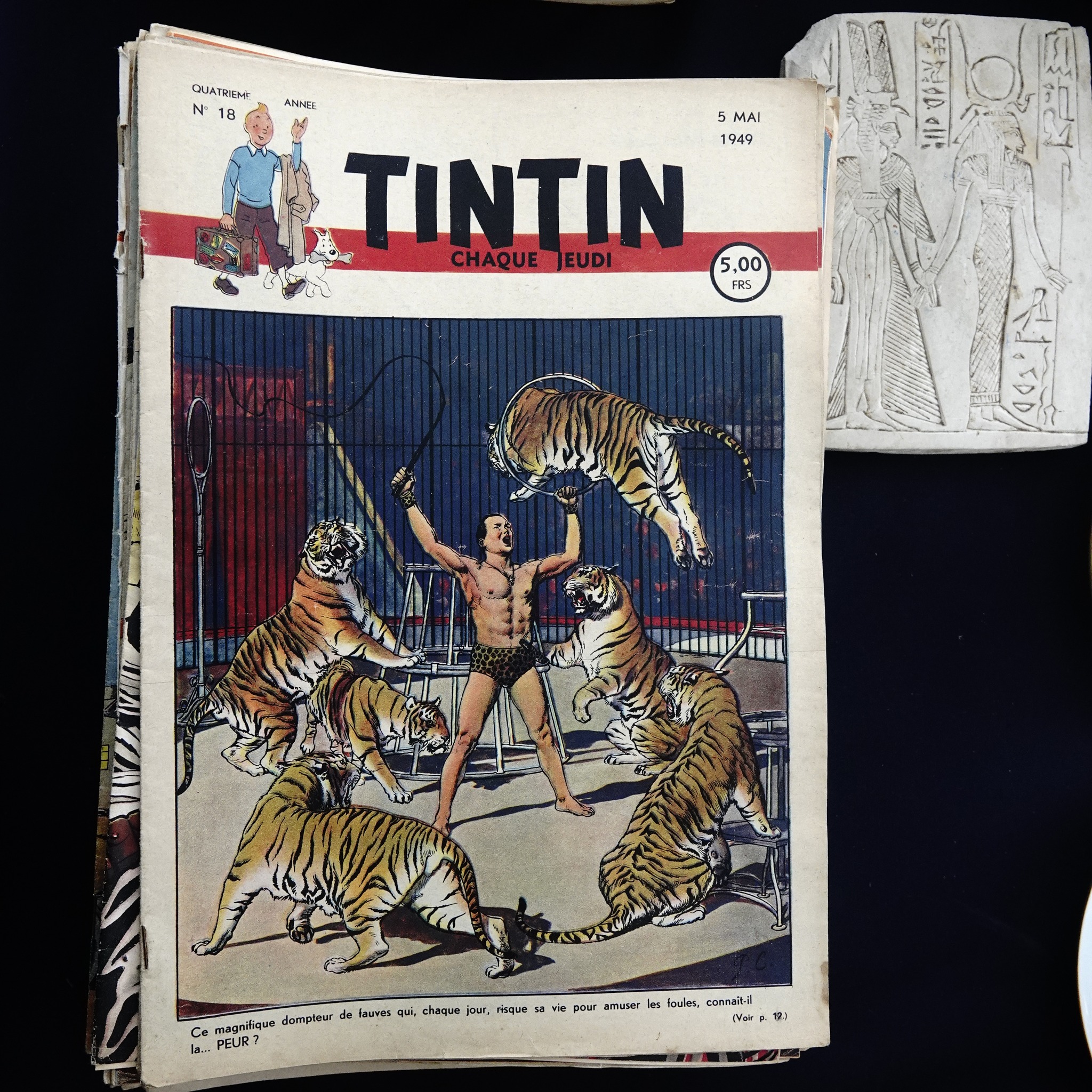 at the Brussels flea-market: a stack of about 150 issues of Tintin
