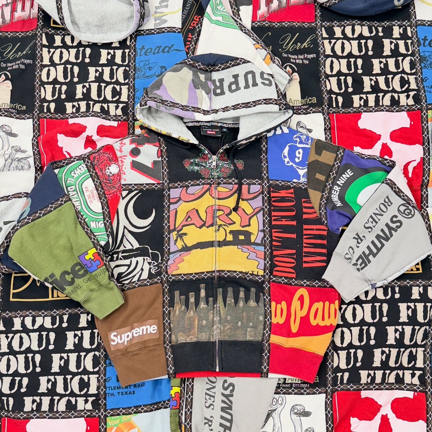 Supreme Number (N)ine Patchwork Zip Up M Supreme Number (N)ine 