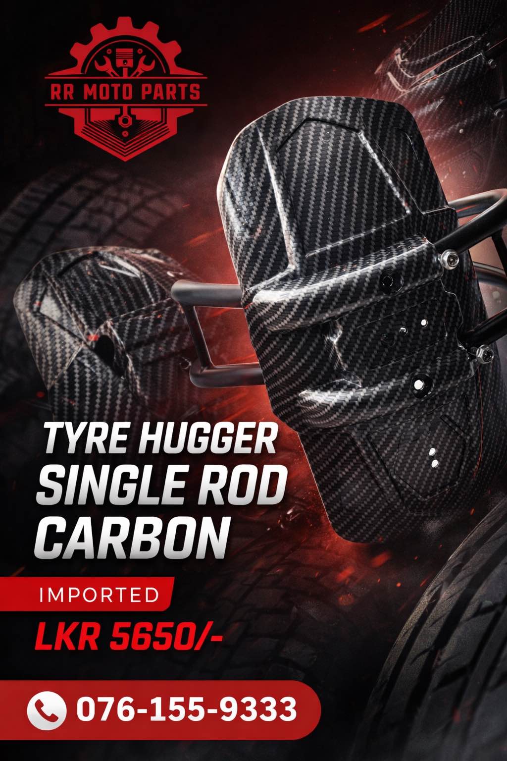 Upgrade your bike with this premium carbon tyre hugger. Stylish