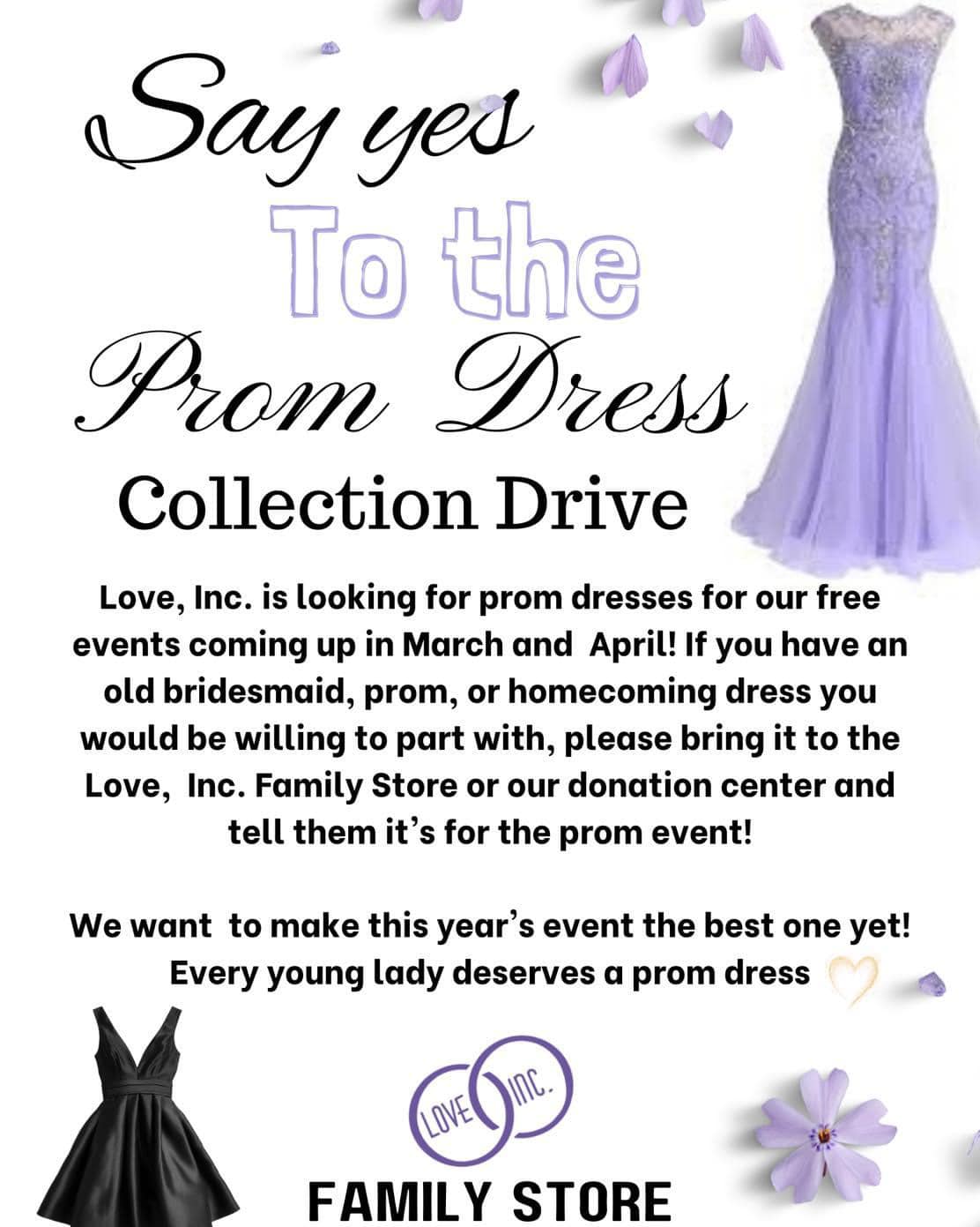 Donate gently used prom dresses for local teens