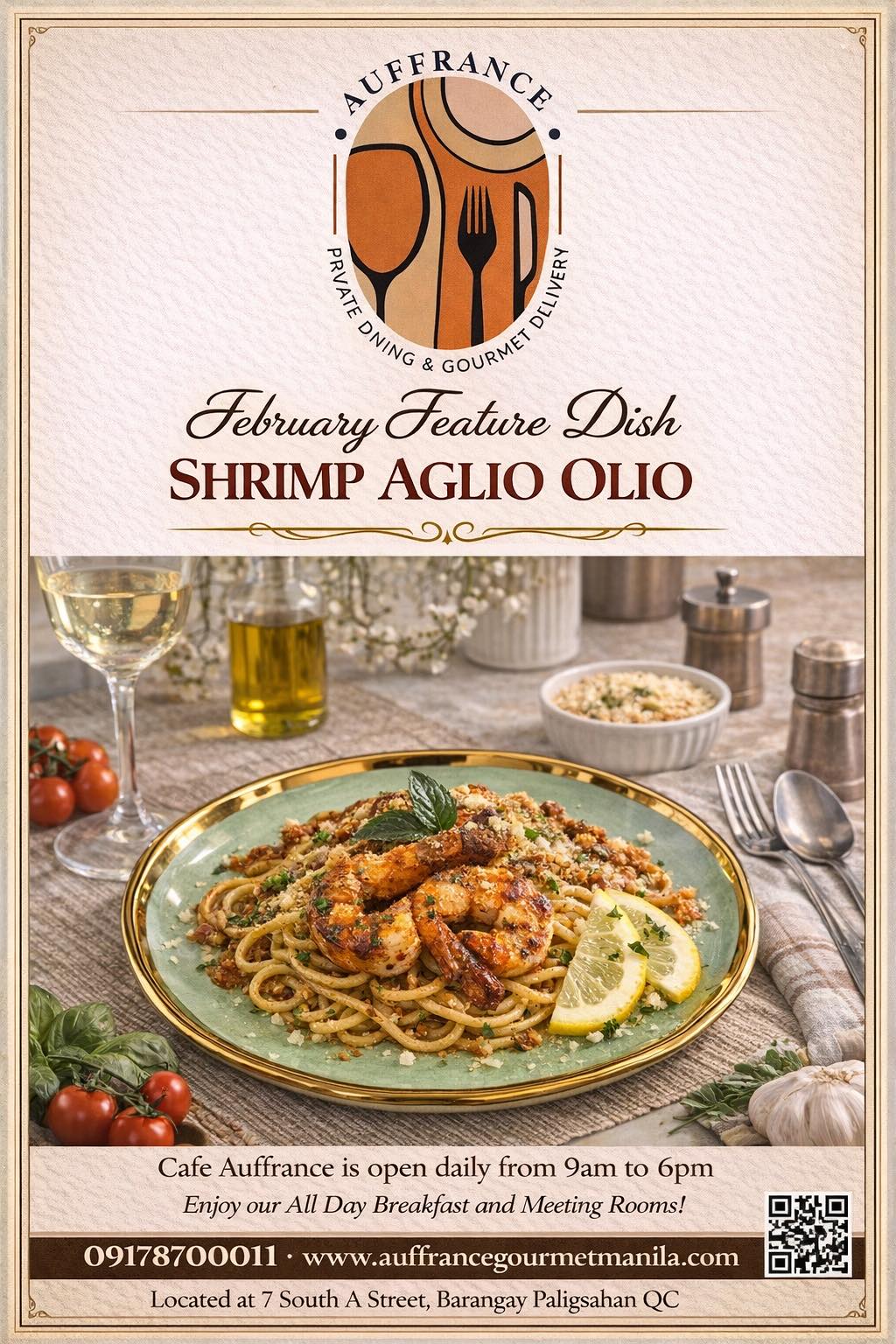 Auffrance - Garlic. Olive oil. Juicy shrimp. 🍝 Our February Feature ...
