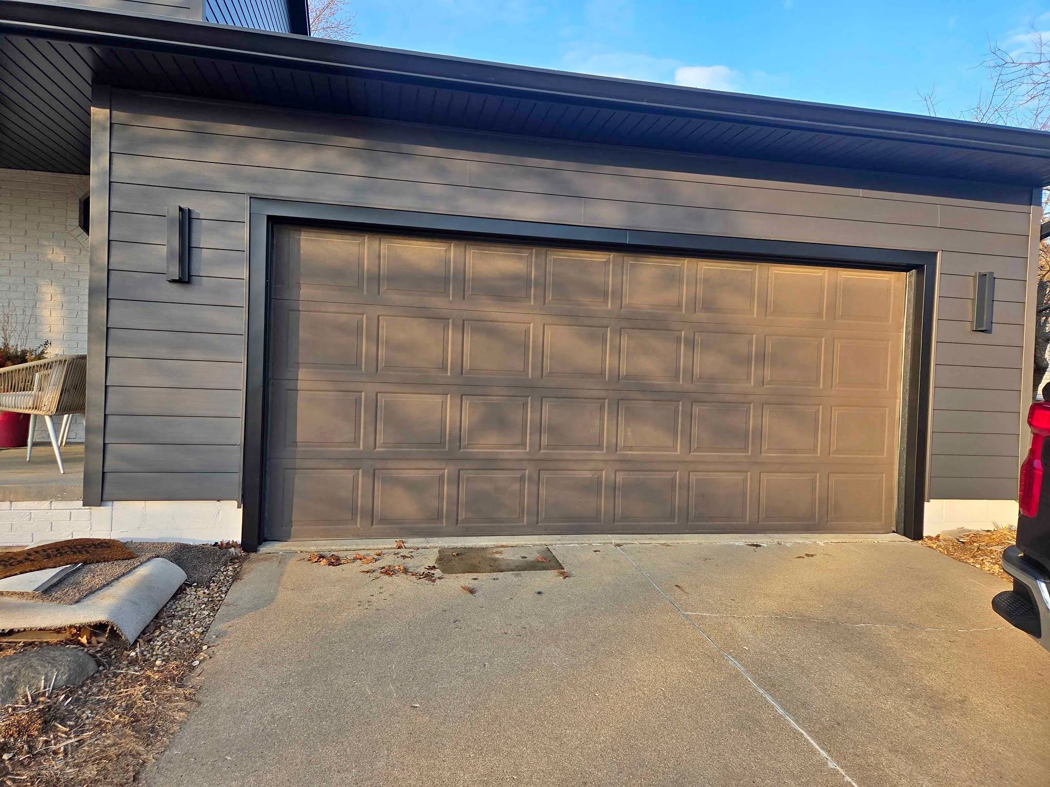 Dark brown garage door. - Fencing - East Peoria, Illinois | Facebook ...