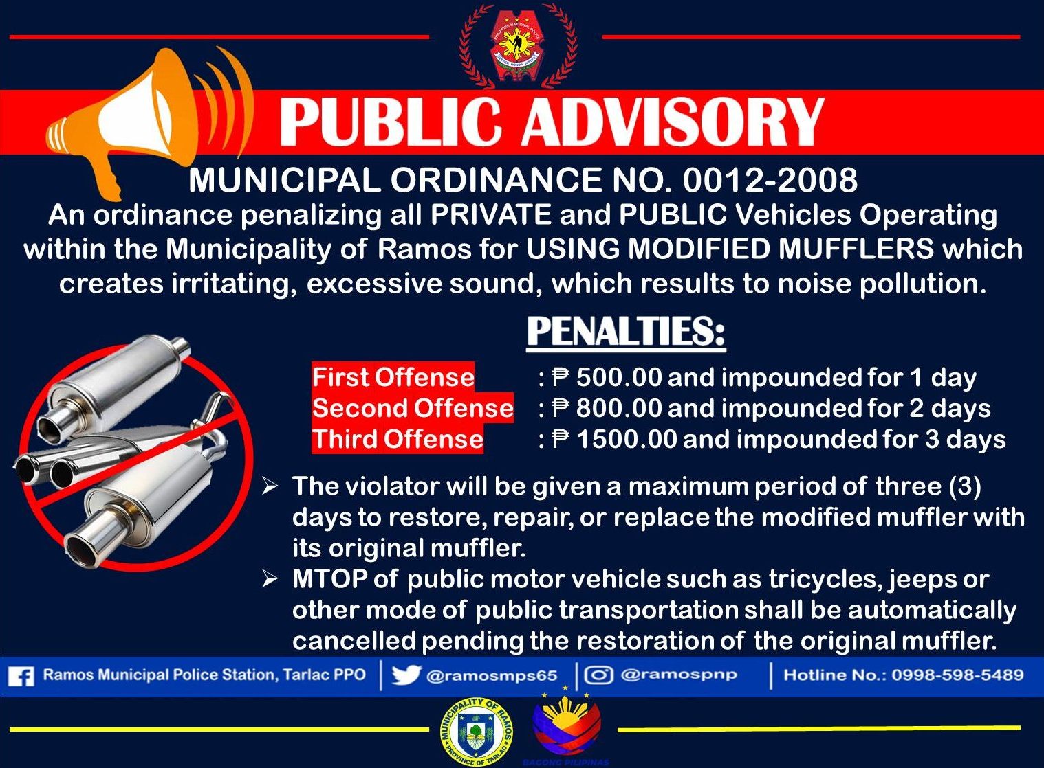 Ramos - 𝐏𝐔𝐁𝐋𝐈𝐂 𝐀𝐃𝐕𝐈𝐒𝐎𝐑𝐘 𝐌𝐔𝐍𝐈𝐂𝐈𝐏𝐀𝐋 𝐎𝐑𝐃𝐈𝐍𝐀𝐍𝐂𝐄 𝐍𝐎. 𝟎𝟎𝟏𝟐-𝟐𝟎𝟎𝟖 An ordinance ...