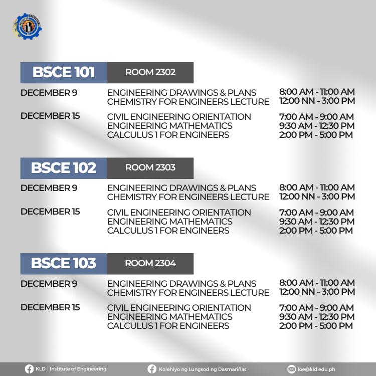 KLD - Institute of Engineering | Dasmariñas