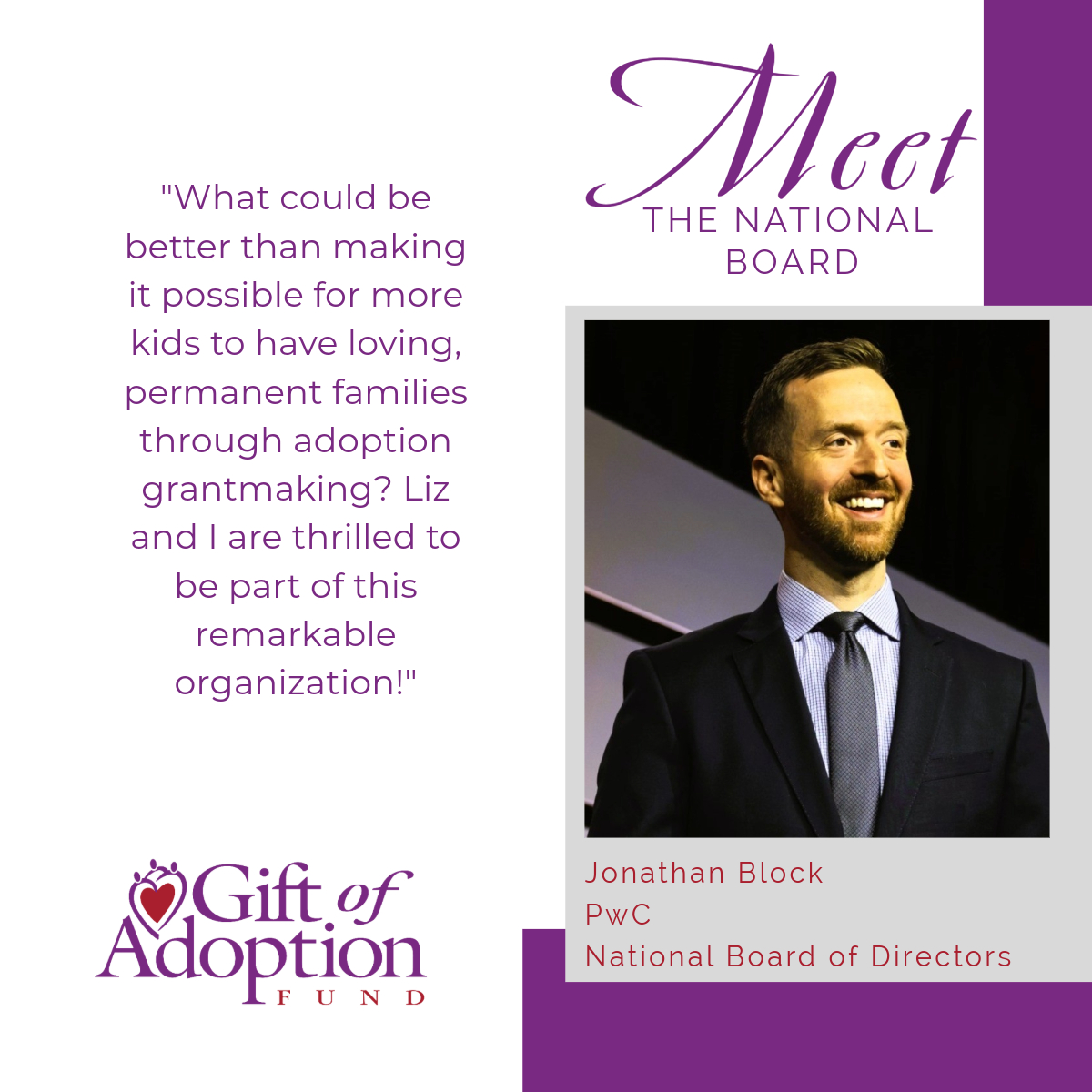 Gift - We are excited to announce that Jonathan Block, Managing ...