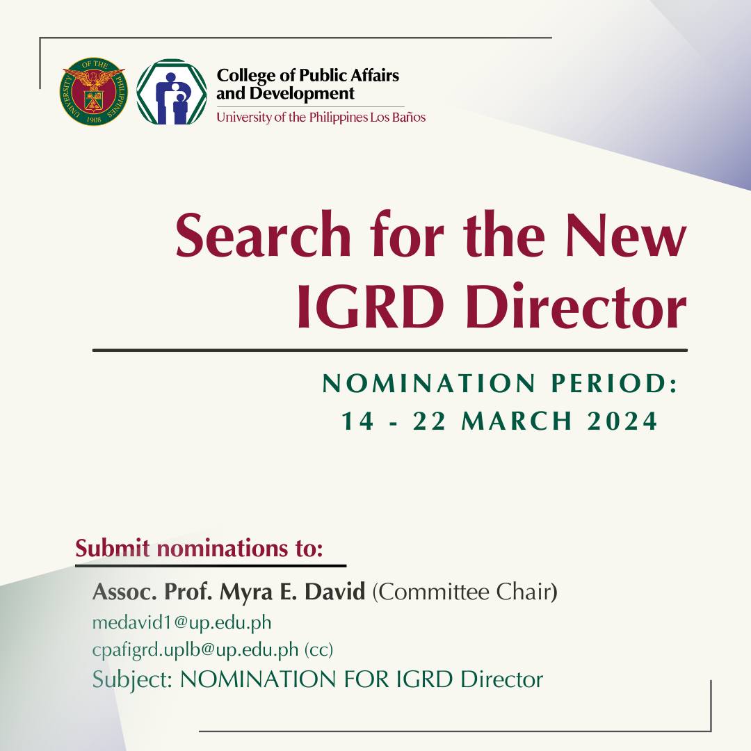 Call for... - UPLB College of Public Affairs and Development | Facebook