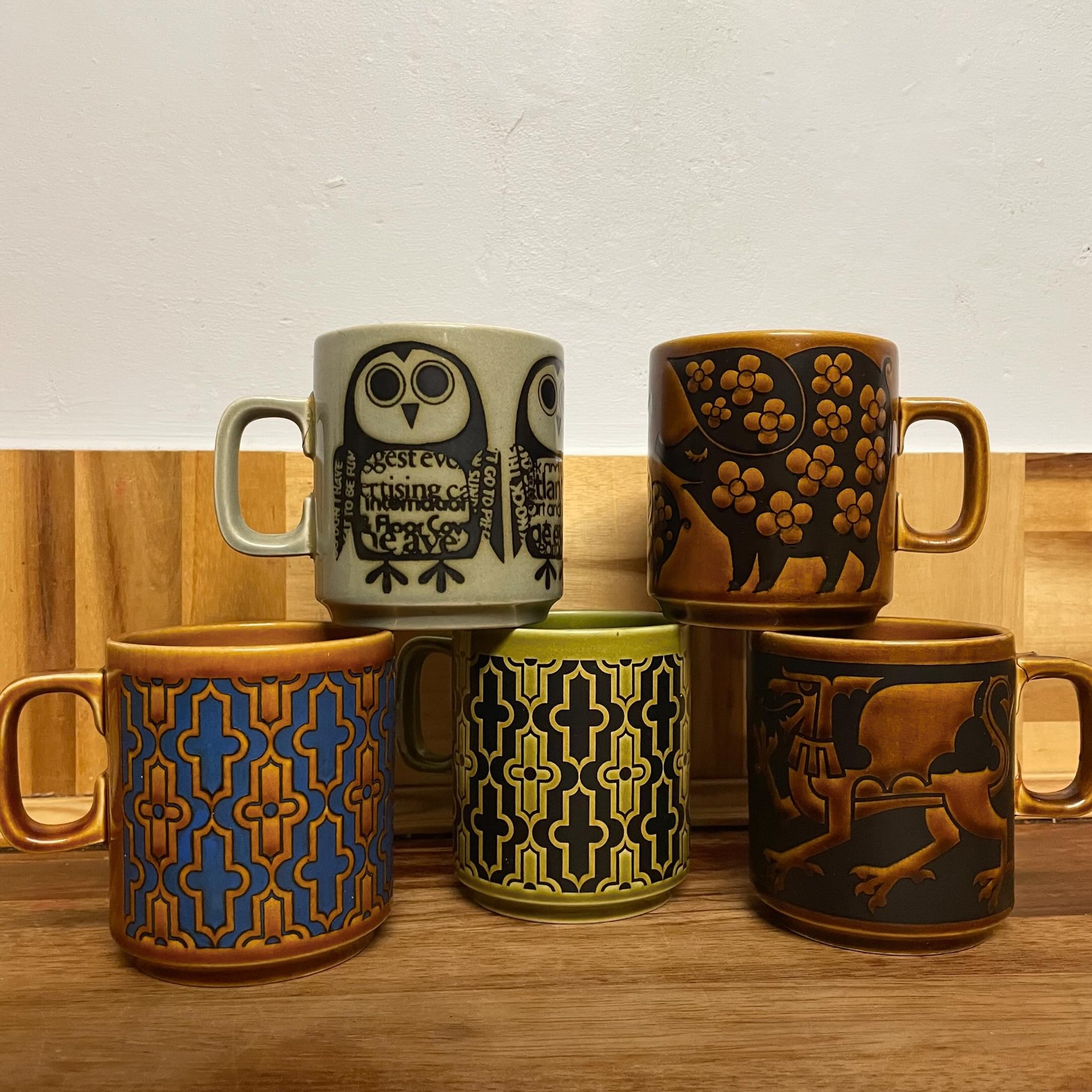 Vintage Hornsea England Cups Collection