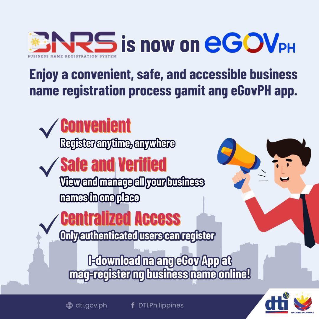 DTI Abra - BNRS is now on eGov App! Enjoy a convenient,... | Facebook