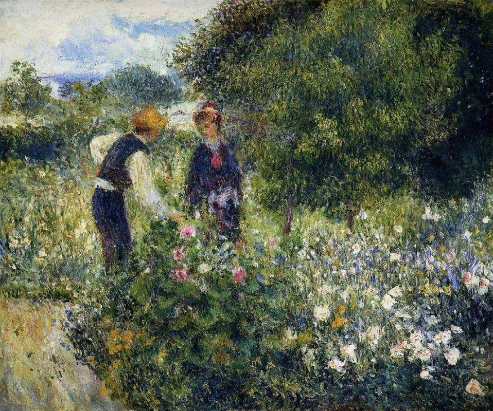 Pierre Auguste Renoir, Picking Flowers, 1875 #art