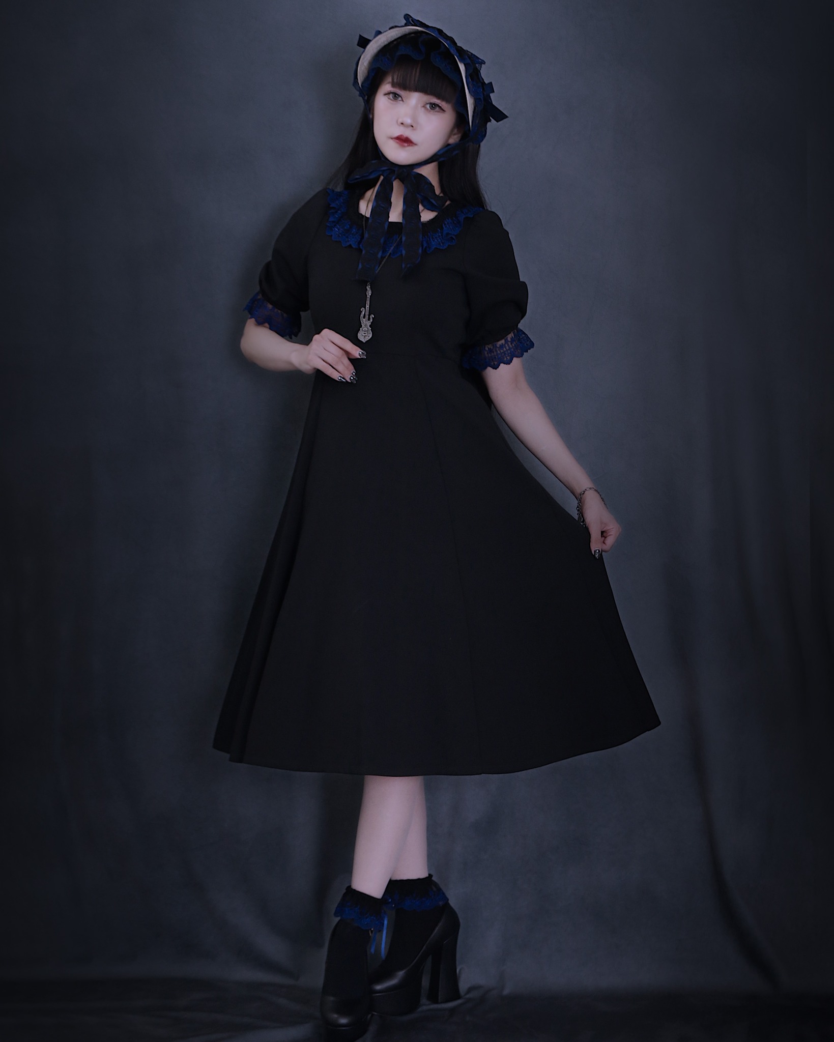 Moi-meme-moitie カトリーヌワンピース 白✕黒 Moi-même-Moitié - 🌹 New Releases 🌹 ✞クロスアーチカトリーヌ
