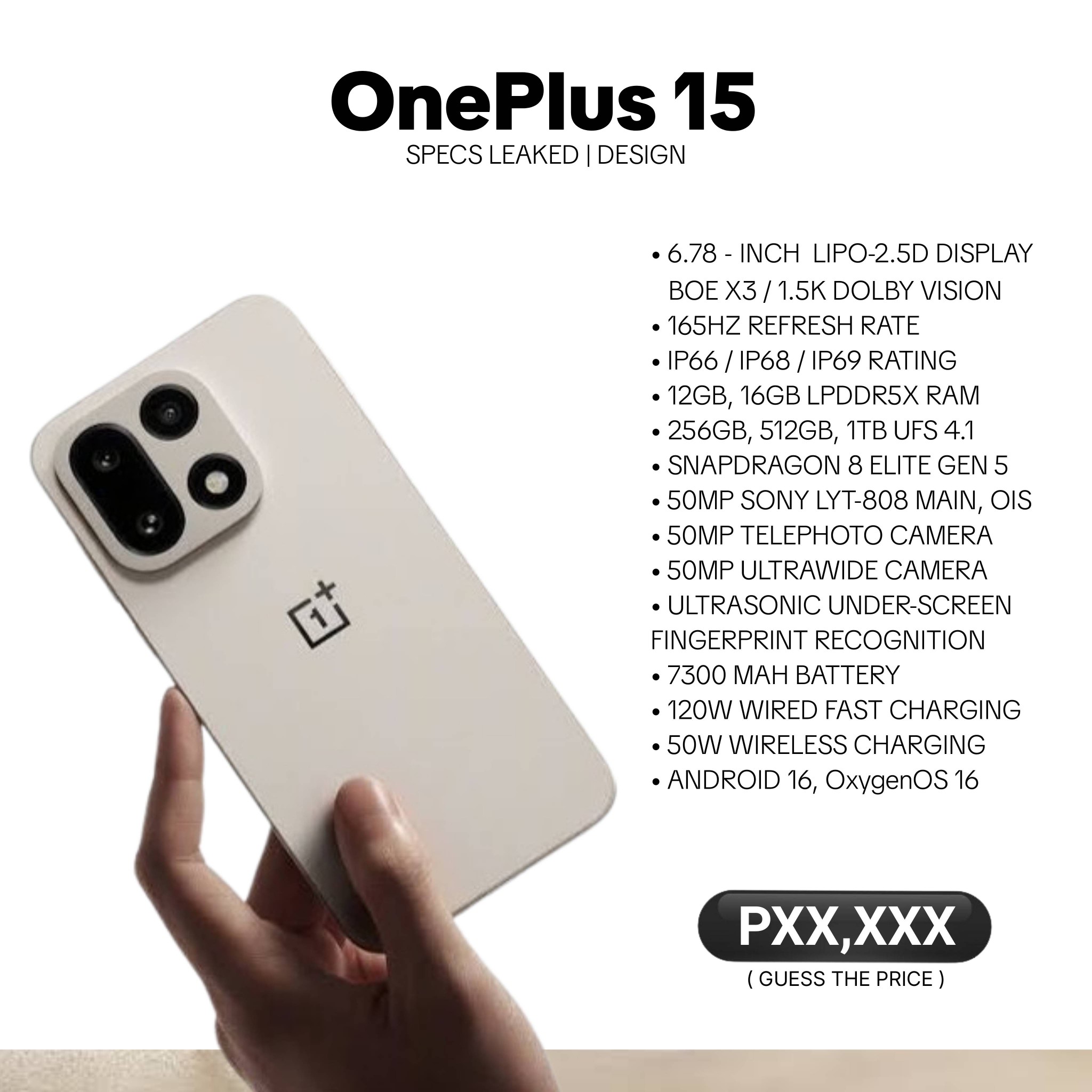 OnePlus 15 256GB サンドストーム OnePlus 15 12GB/256GB CN版 サンド