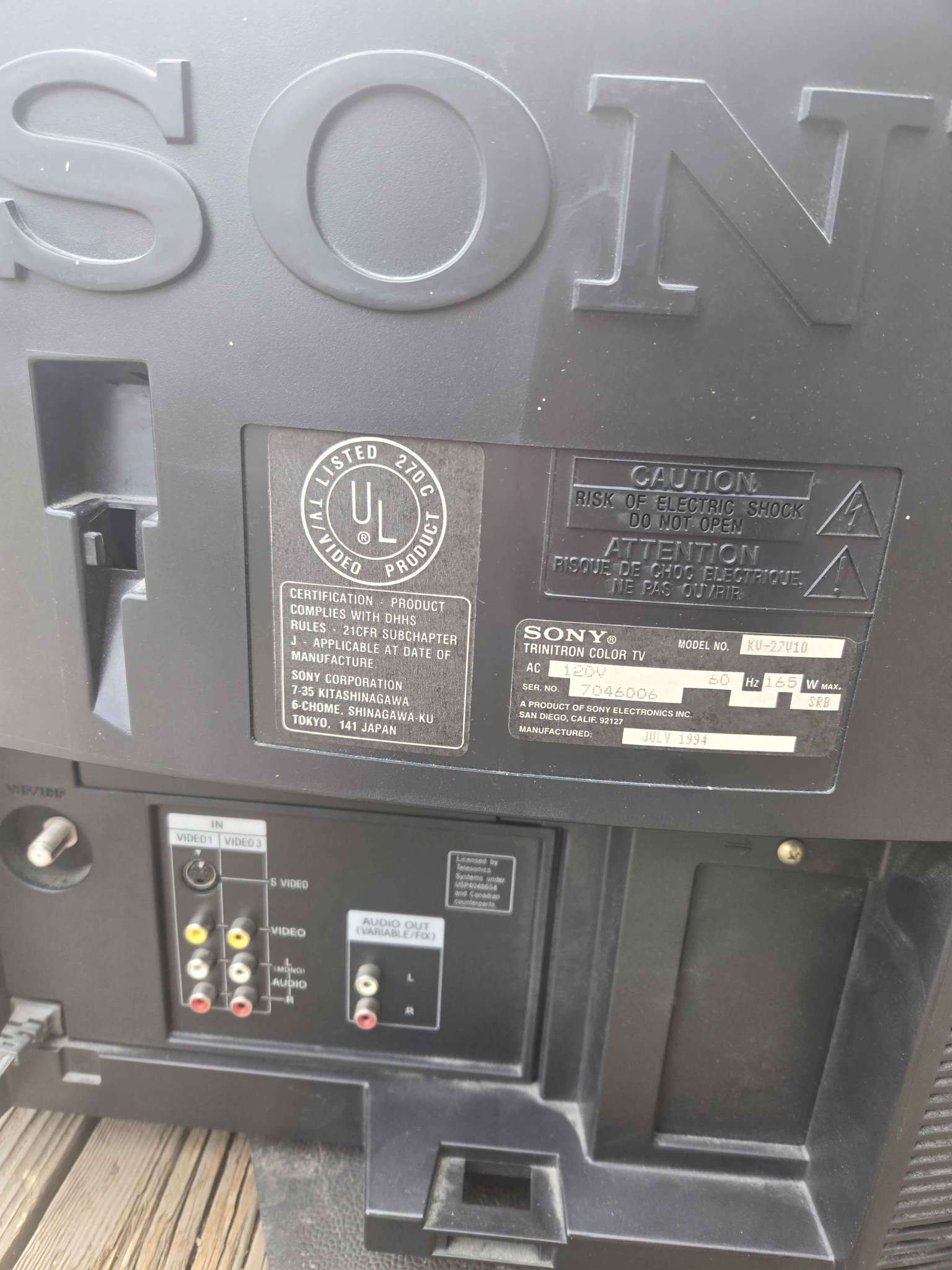 Sony Trinitron KV-27V10 CRT TV Gaming 27 Inch - TV's - Canton, Michigan ...