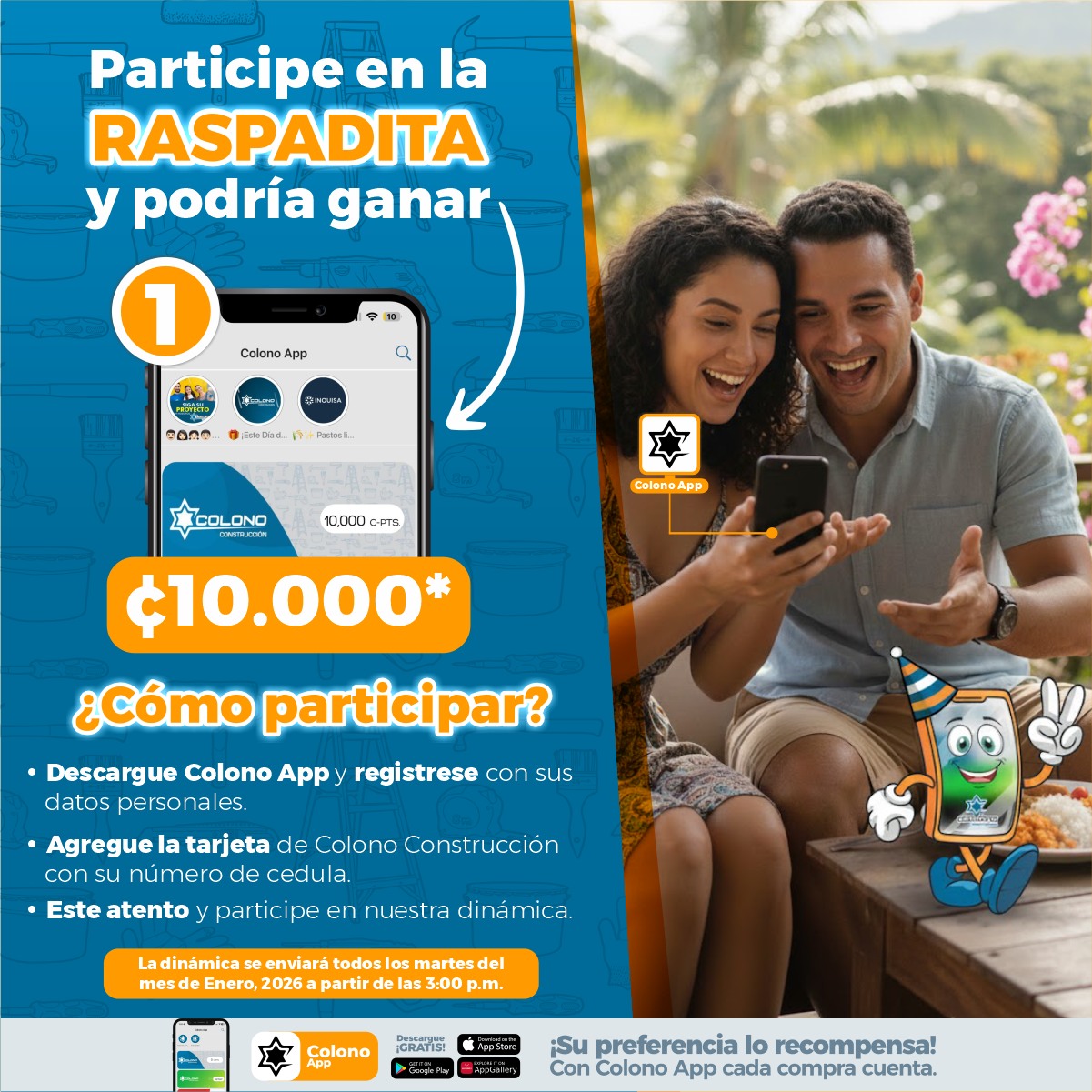 Colono - ¡Gane ₡10.000 con tan solo usar su celular! 📱💰 Este mes de ...