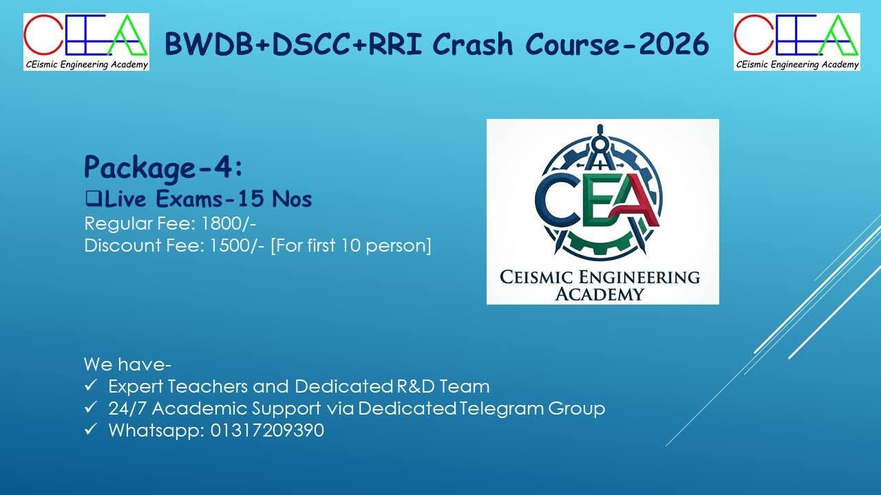📌New Batches: 1.... - CEismic Engineering Academy by BUETian | Facebook
