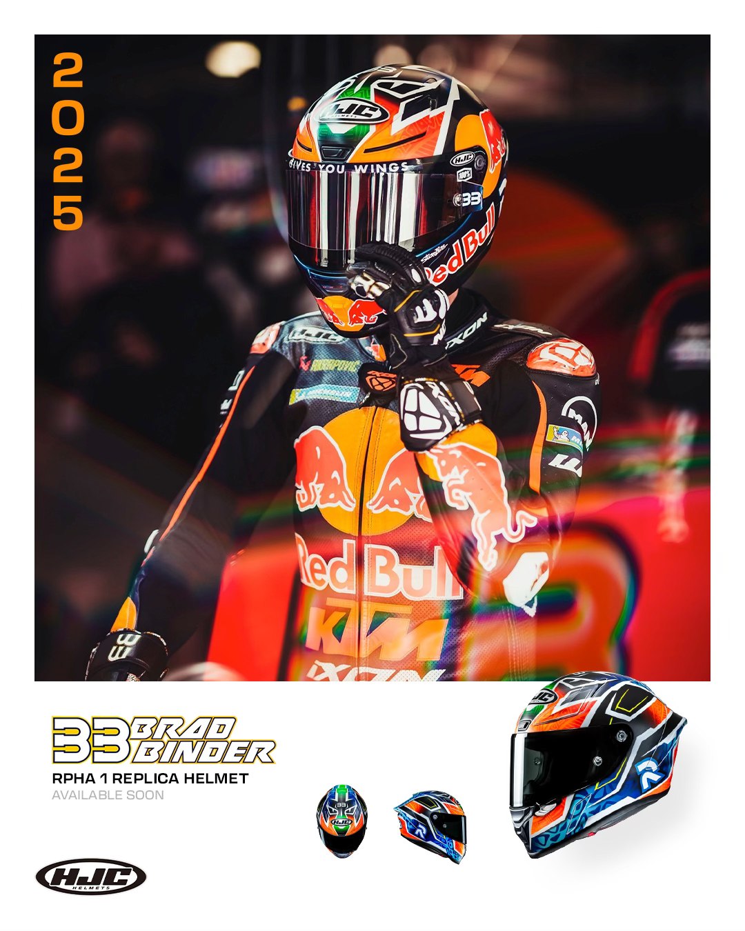 hjc brad binder helmet RPHA 1N Replica 2024 Motorcycle with HJ-35 Pinlock Visor, DOT Approved (MC27SF, X-Small) : Automotive developed platform used by MotoGP athletes The HJC RPHA 1 Brad