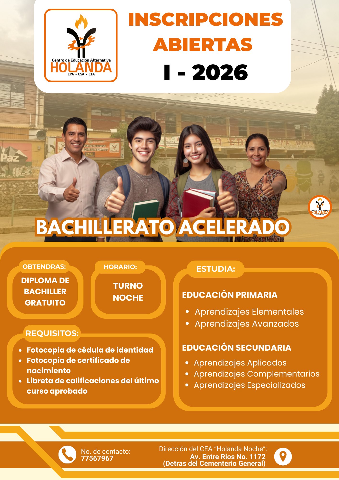 CEA Holanda Noche -Educación Tecnica y Humanística | La Paz
