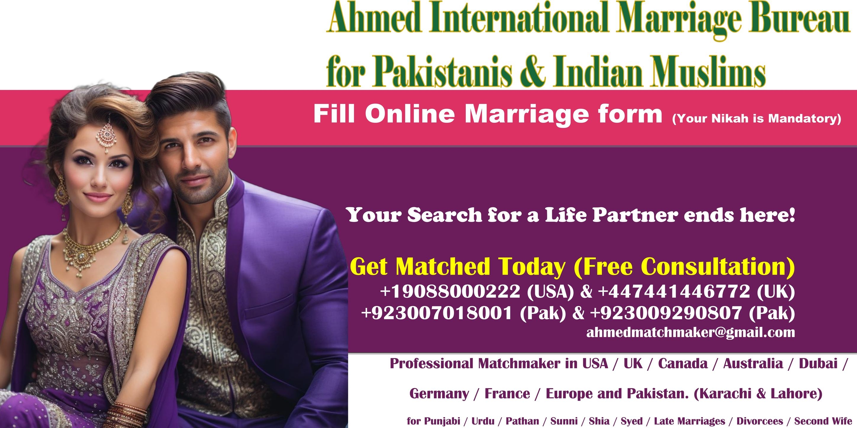 British Pakistani Marriage Service, Pakistani Rishta, Matrimonial in UK.