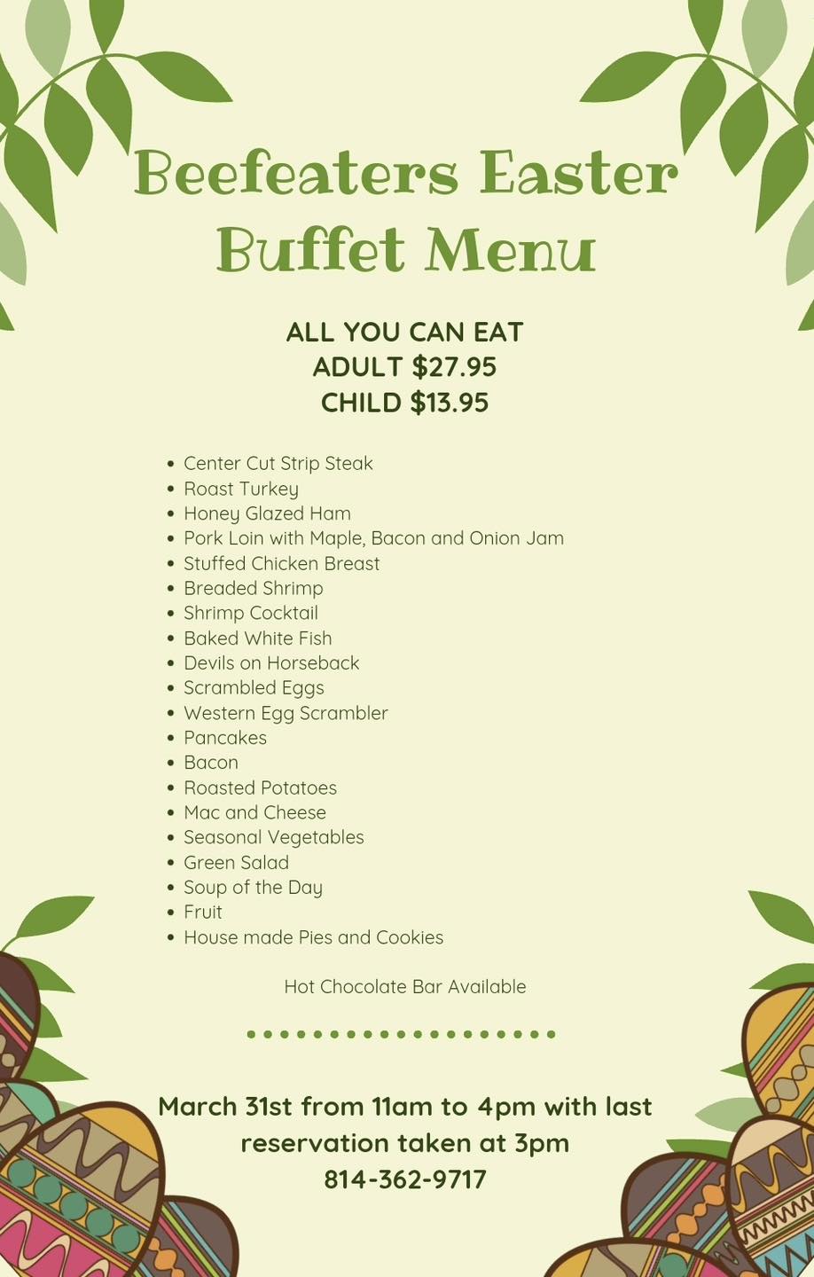 🌸 Introducing our Easter... - The Beefeaters Restaurant | Facebook