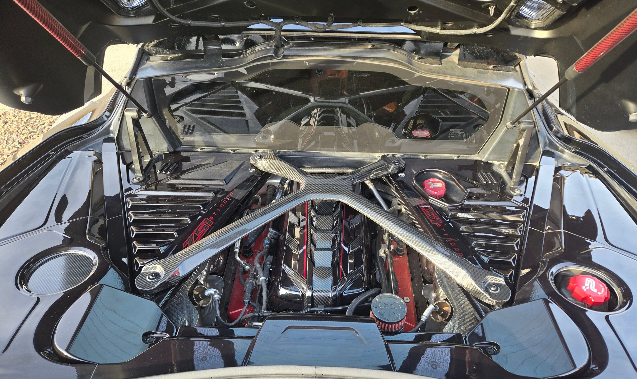 Barre Stabilisatrice Moteur En Fibre De Carbone Réel Pour Corvette C8 Stingray Coupé 2020-2025
