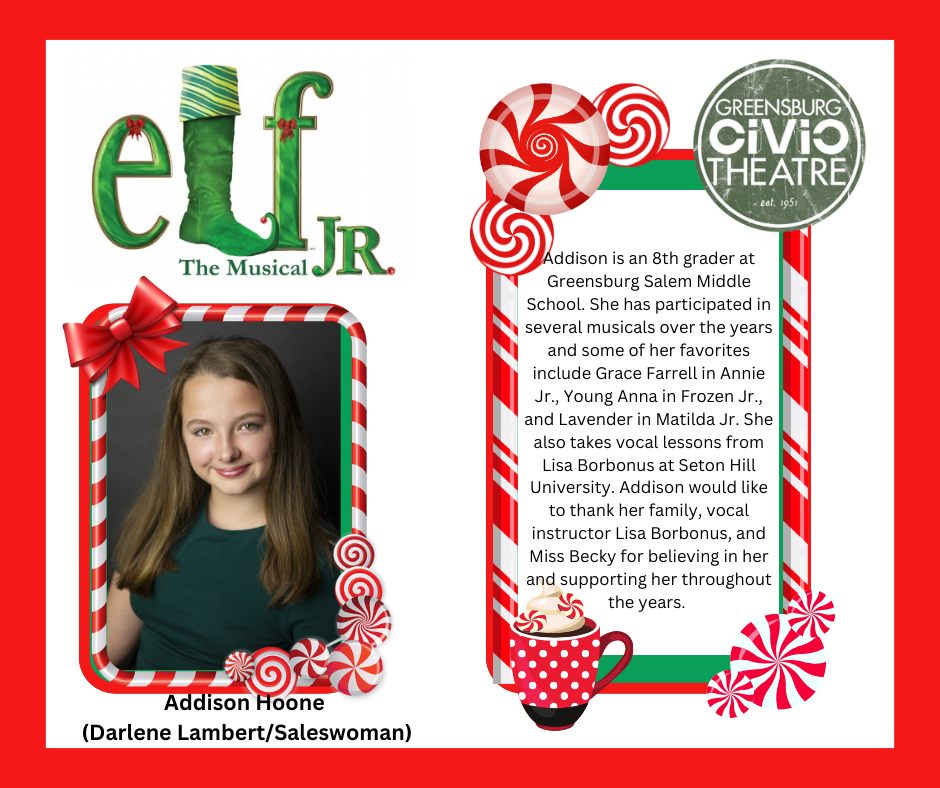 Meet the cast of Elf Jr.! - Greensburg Civic Theatre