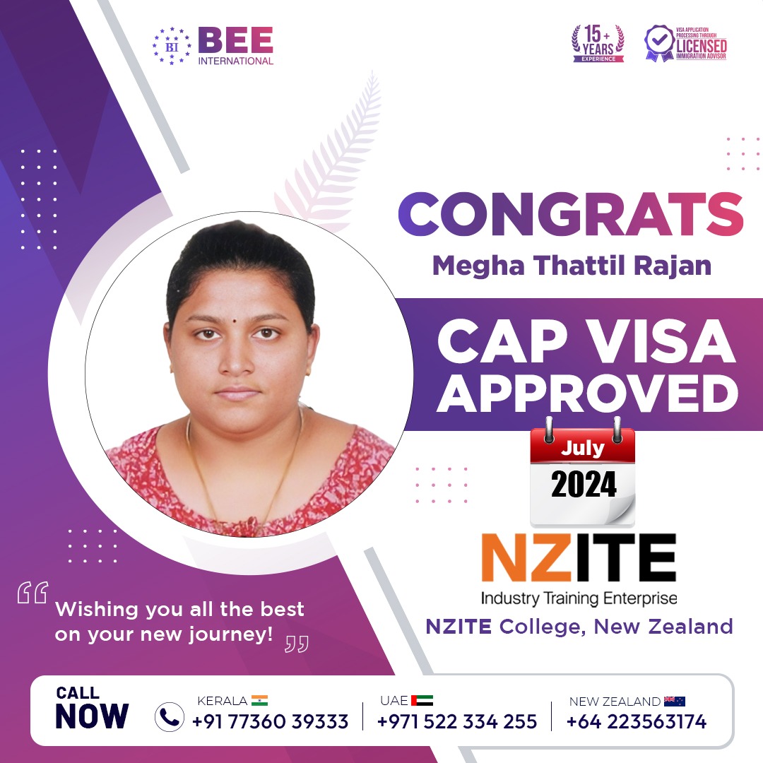 BEE - 🎉 Congratulations, Megha Rajan 🎉 CAP Visa Approved - July 2024 📚 ...