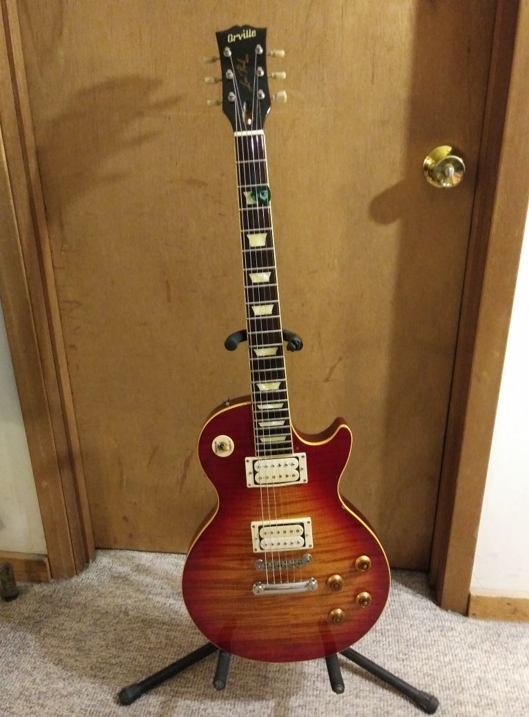 Upgraded '89 MIJ Orville Les Paul Custom Guitar