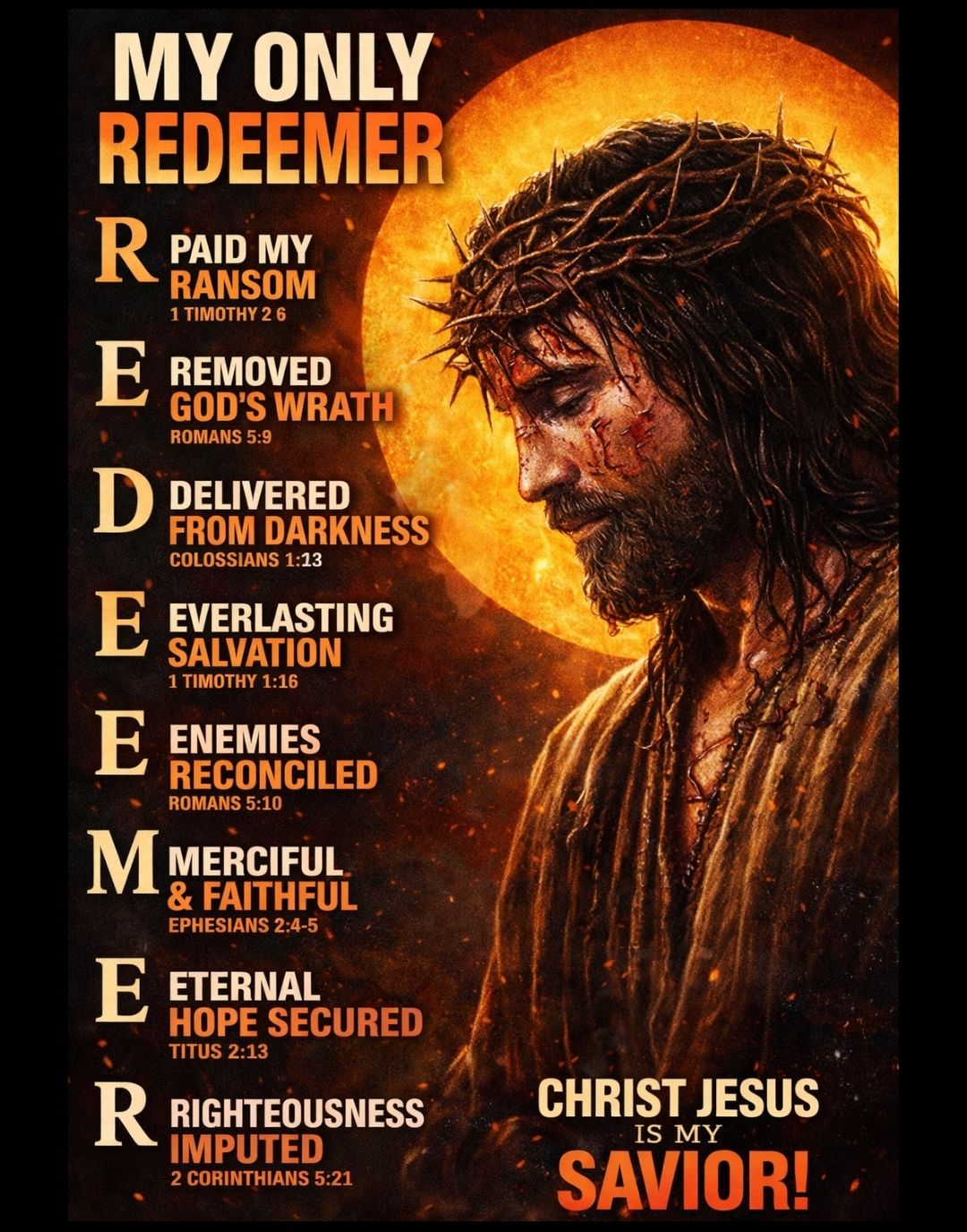 Preach the word - 🔥 MY ONLY REDEEMER 📖 1 Timothy 2:5–6 |... | Facebook
