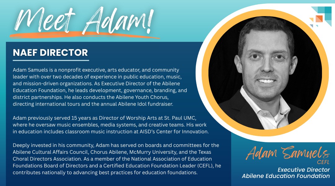 National - NAEF Leader Spotlight: Adam Samuels, CEFL We’re proud to ...