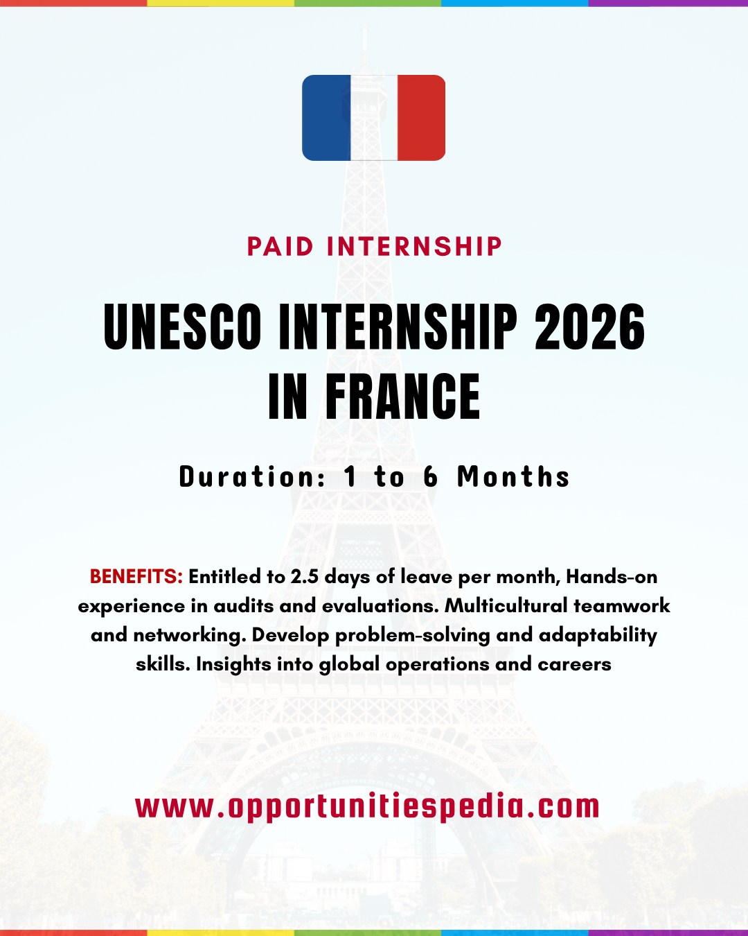 🇫🇷 UNESCO Internship 2026 | Paris,... - Opportunities Pedia | Facebook
