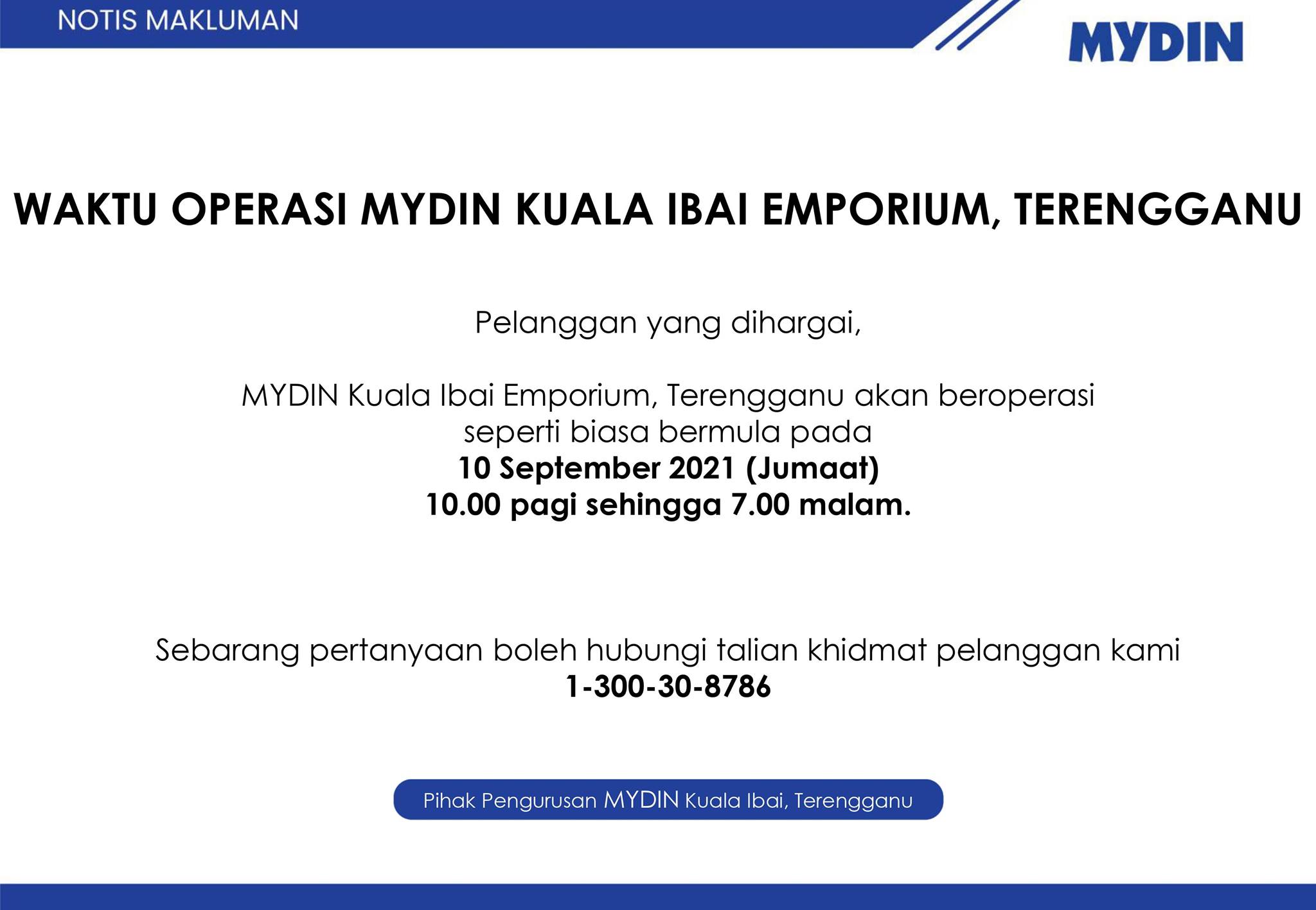 Jumaat Ini Promosi Pembukaan Kedai Mydin Terengganu Facebook