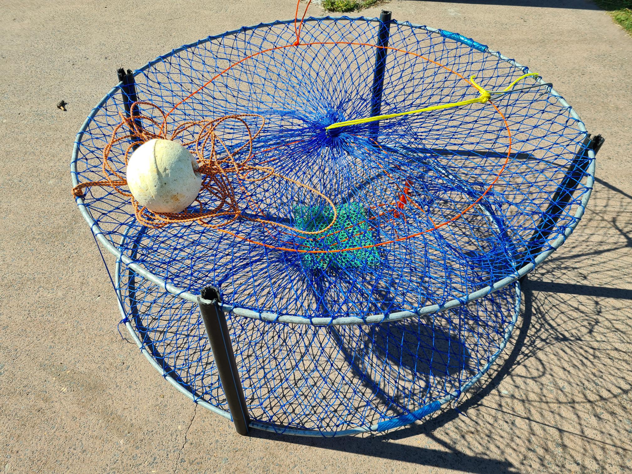 crab net fishing tips Qualyqualy Trap Wire Grid Bottom, Crab Kit with 50Ft Rope & Bait Clip for Crabbing Blue Crabs Baitfish Minnow Traps : Sports & Outdoors Crab NET, Two Ring Crab