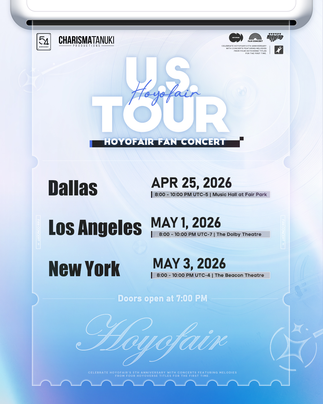 Everything you need to know about the US Tour.🗺️ #HoYoFairConcert