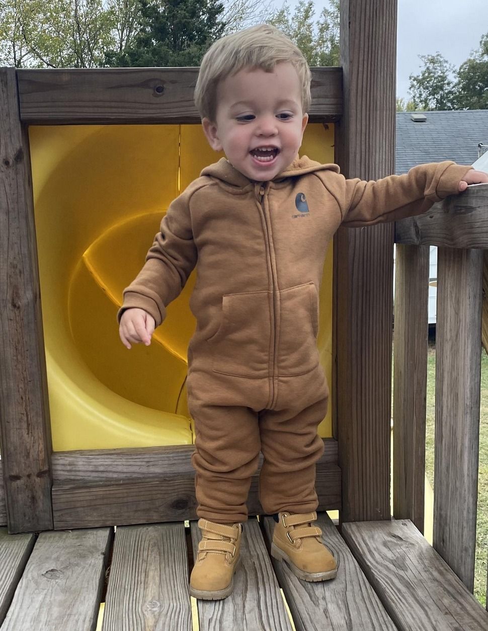 Carhartt Carhartt Zipfront Fleece Coverall for babies🤎