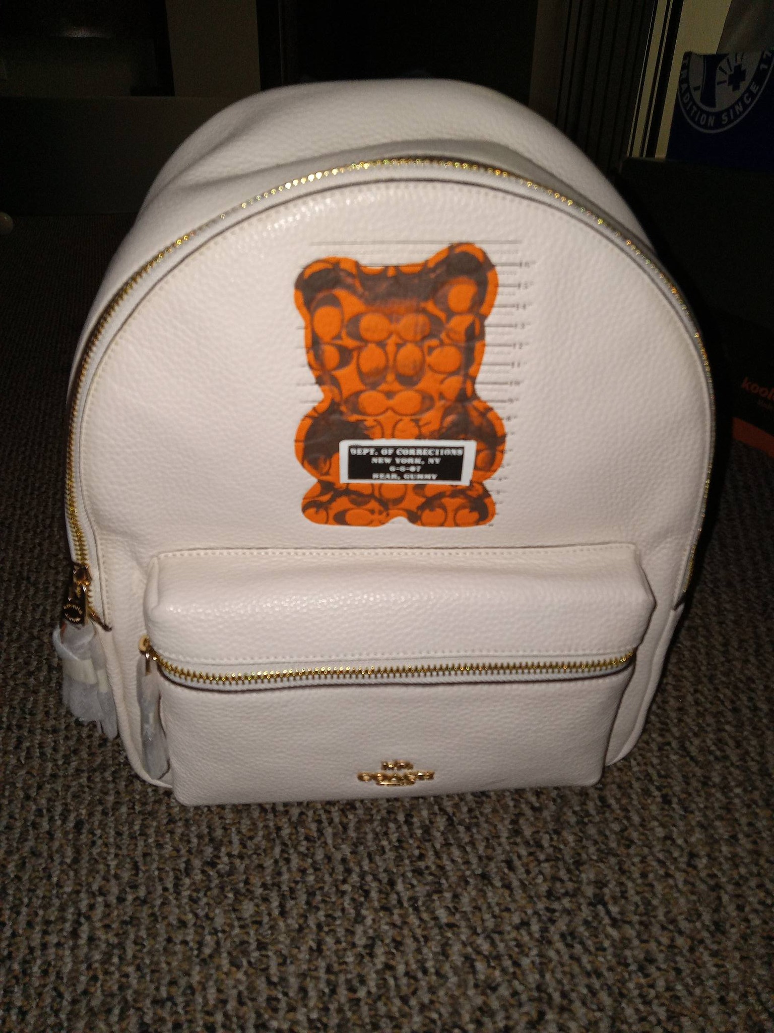 coach gummy bear backpack white Coach Gummy Bear Leather Backpack