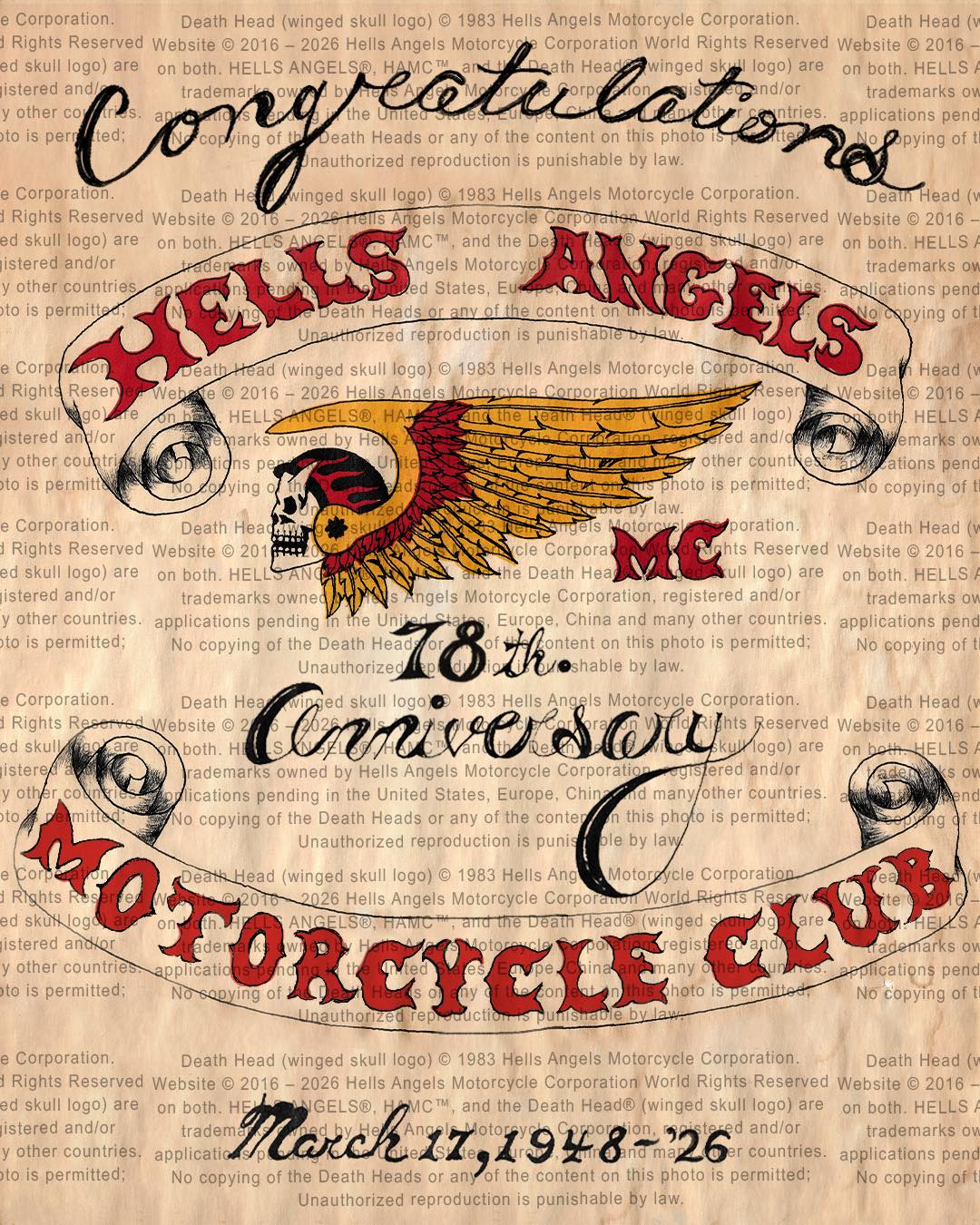 78 YEARS - HELLS ANGELS MOTORCYCLE CLUB - Posting early for our