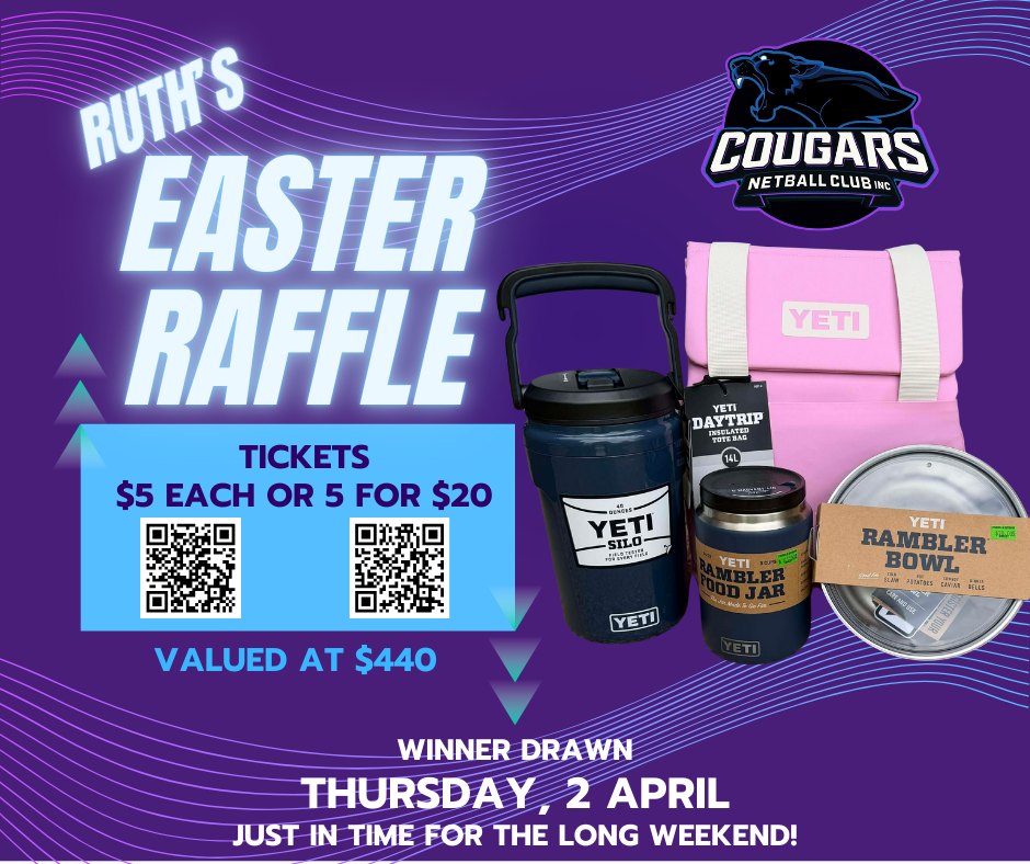 🎟️RAFFLE TIME!🎟️ Want... - Cougars Netball Club Incorporated | Facebook