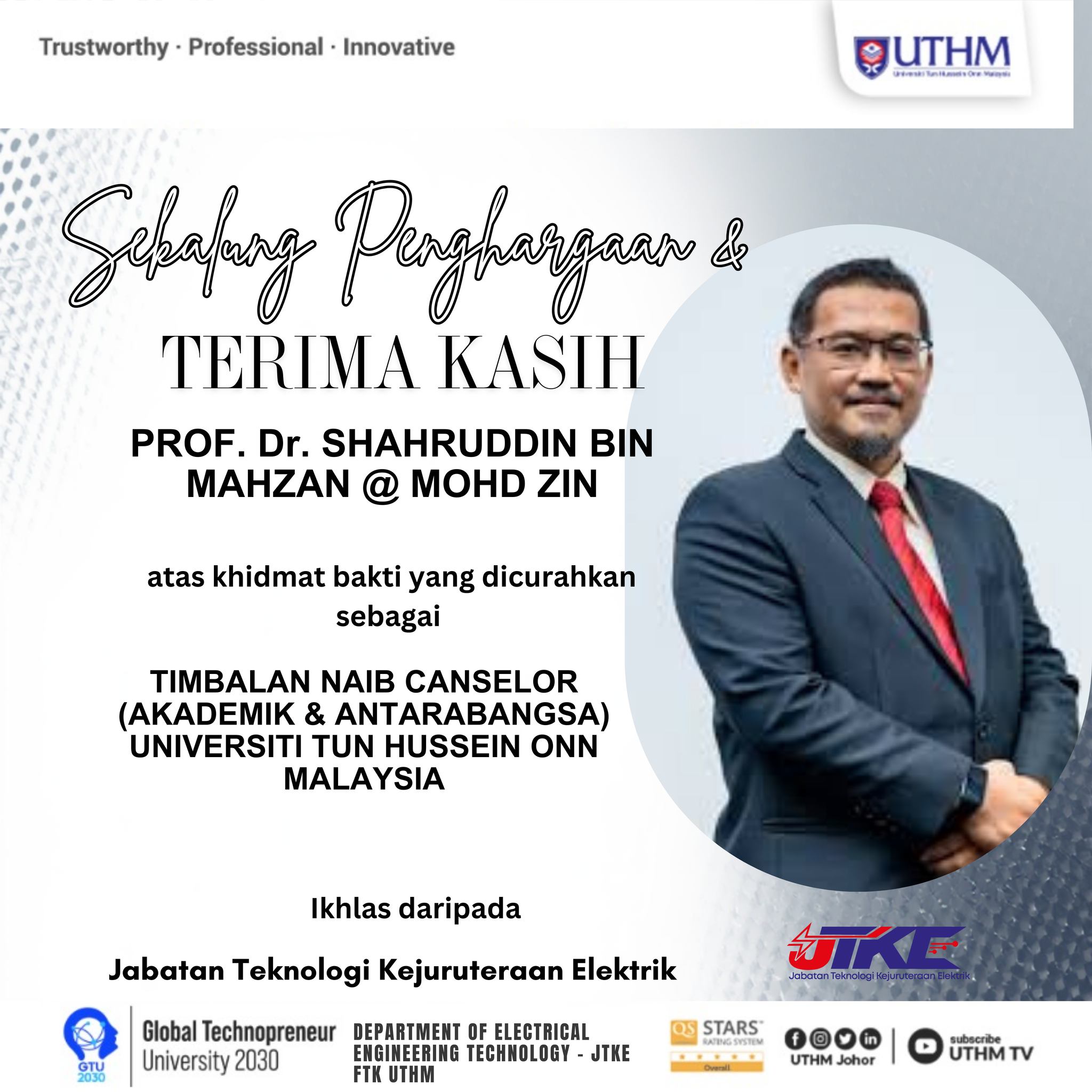 Department - Setinggi-tinggi penghargaan dan ucapan terima kasih ...
