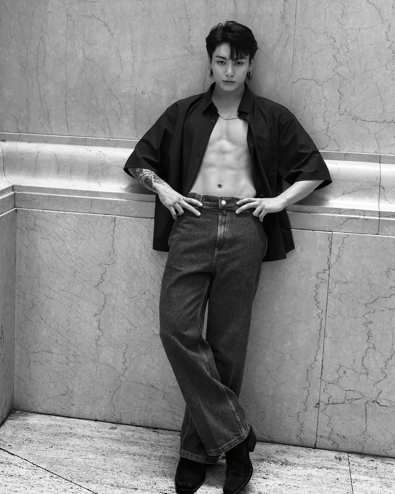 Bold energy on set. Jung Kook feels it in Calvin Klein denim.​ All 