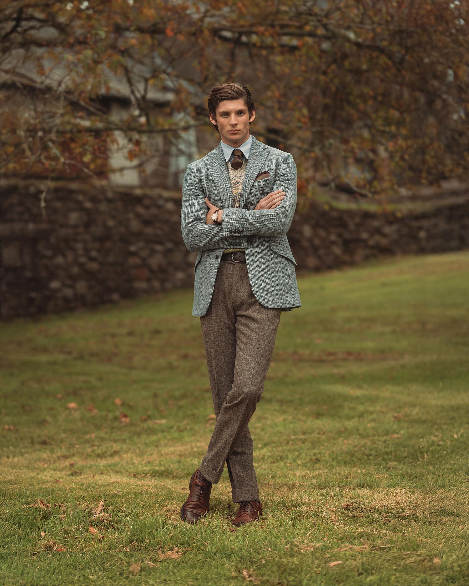 The Edward Jacket | Harris Tweed Herringbone, Shale⁠ ⁠ A blend of 