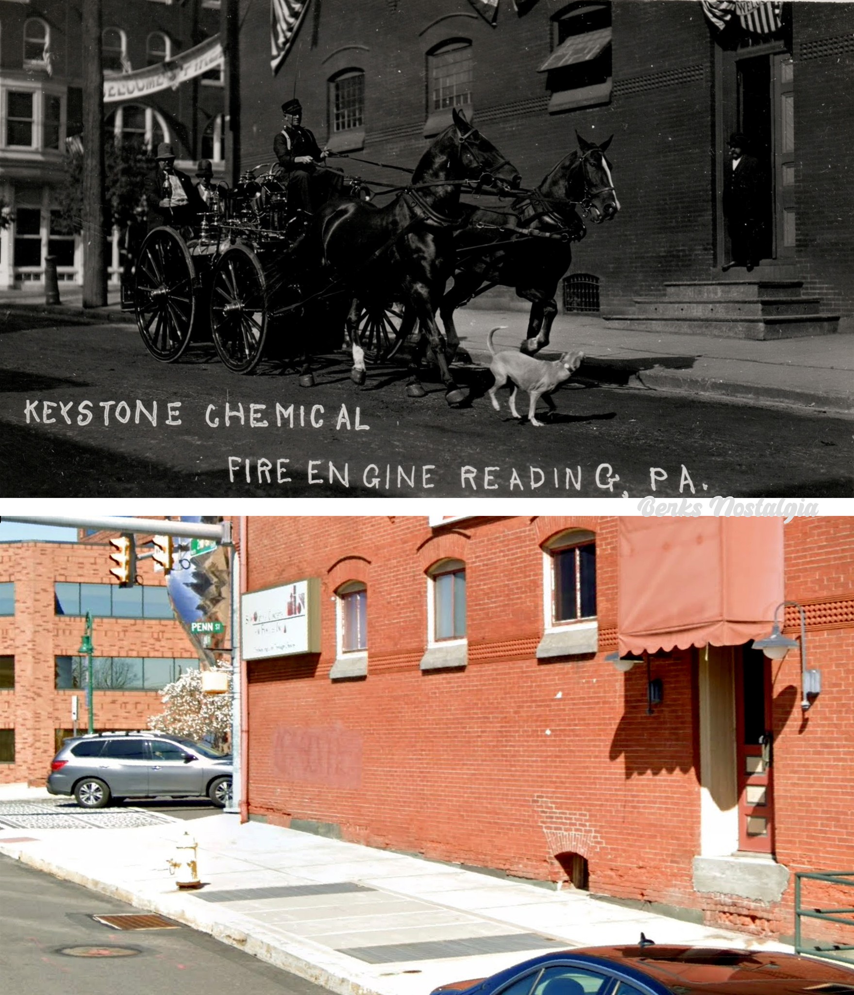 Berks - Then & Now: the Keystone Fire Station showing off their engine ...