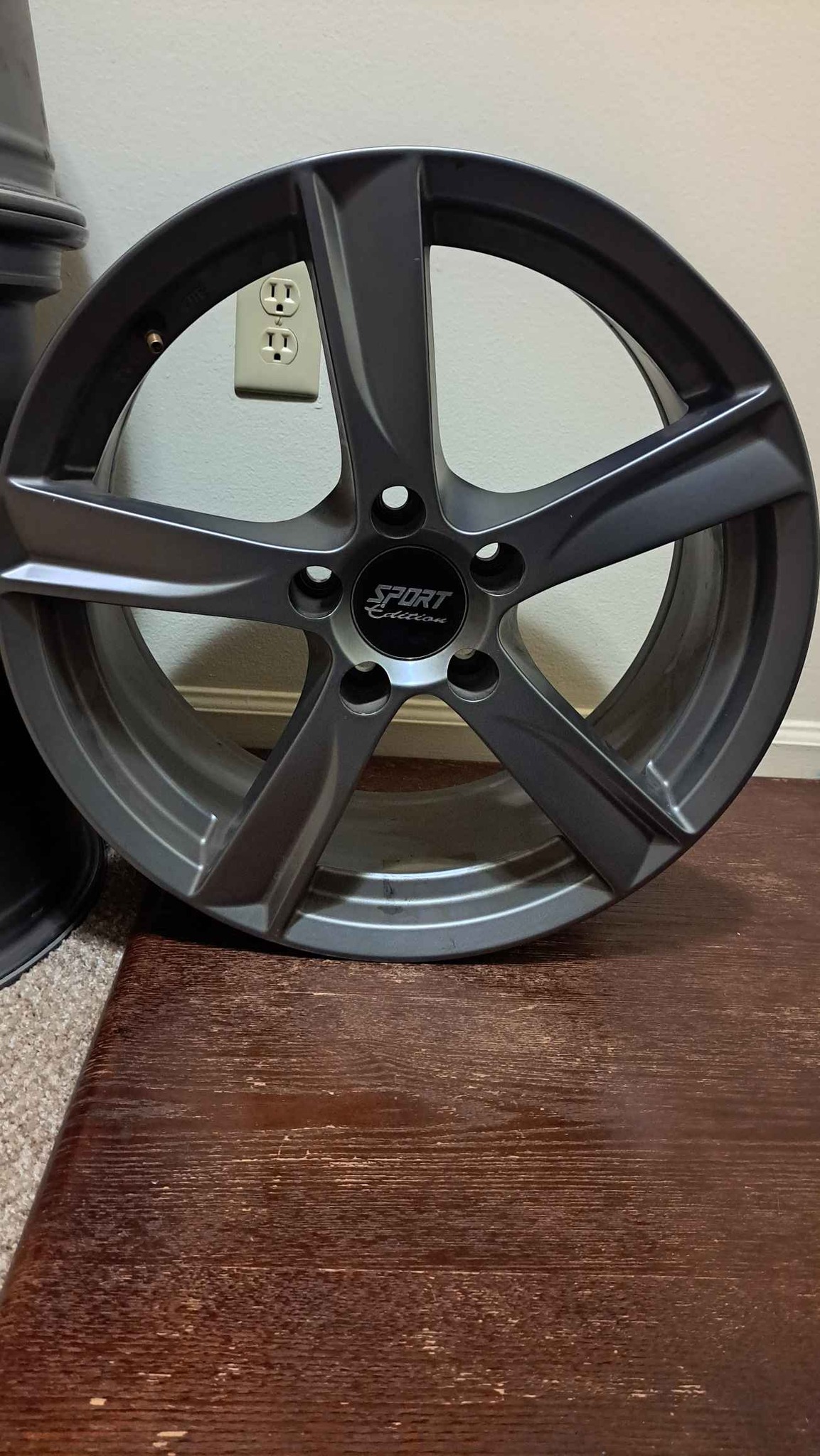 Sport Edition 17x8 Rims 5 spoke Wheels 5x112 Bolt Pattern Titanium Grey ...
