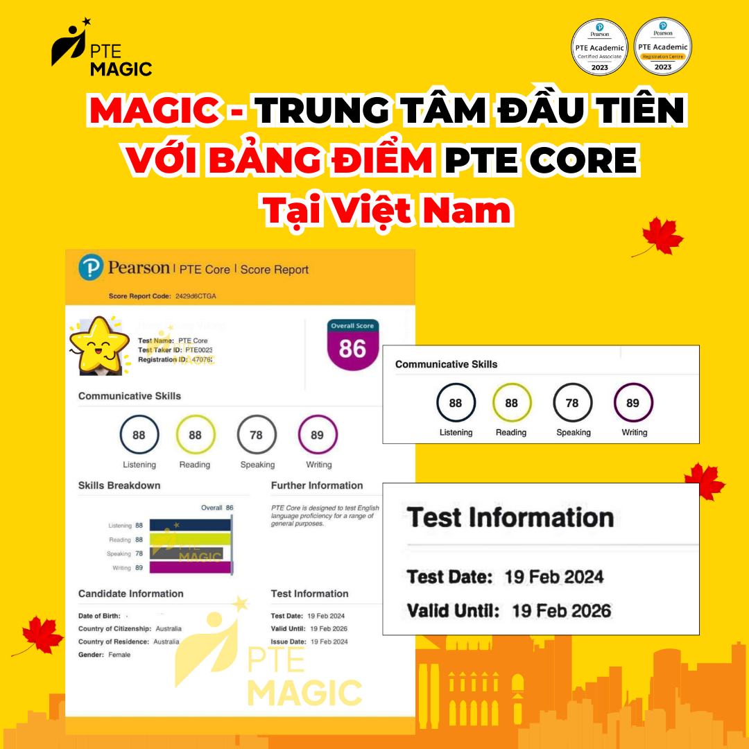 PTE MAGIC - 📍 BẢNG ĐIỂM PTE - CORE ĐẦU TIÊN ĐÃ VỀ TEAM...