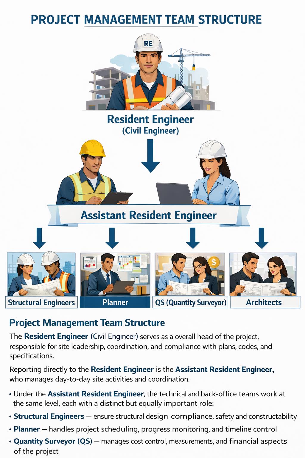Daily - Usual Project Management Team Structure By the way may cases na ...