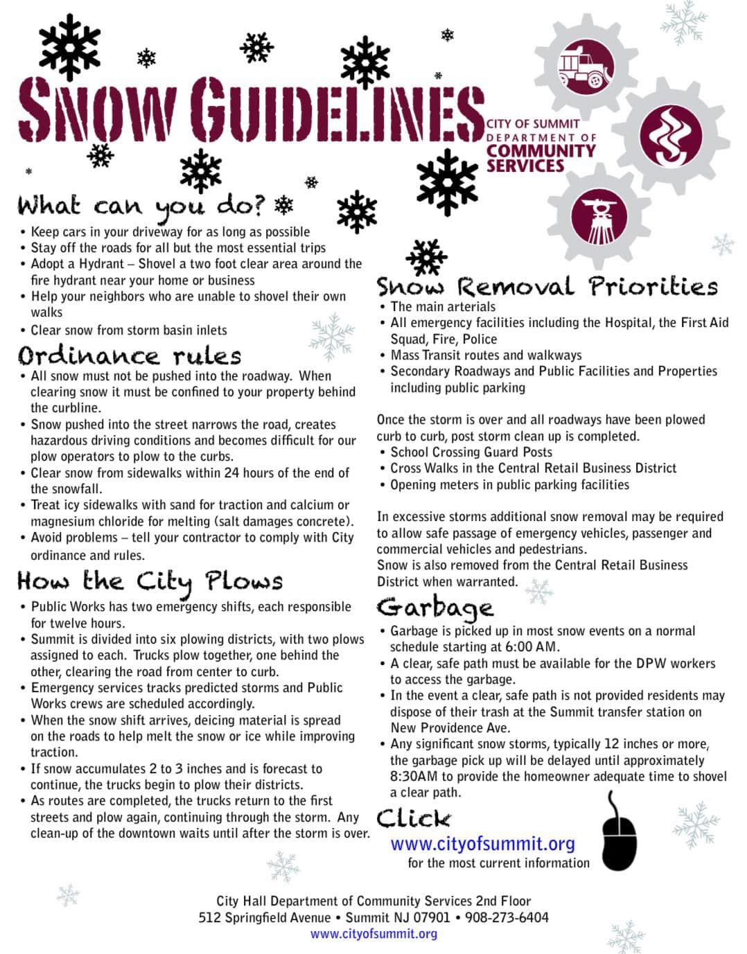 City of Summit - A reminder of the city’s snow guidelines....
