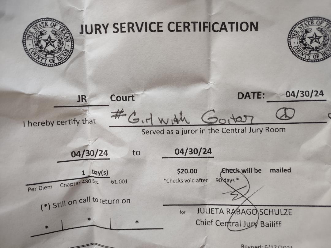 Recently got called for jury duty at a federal courthouse in