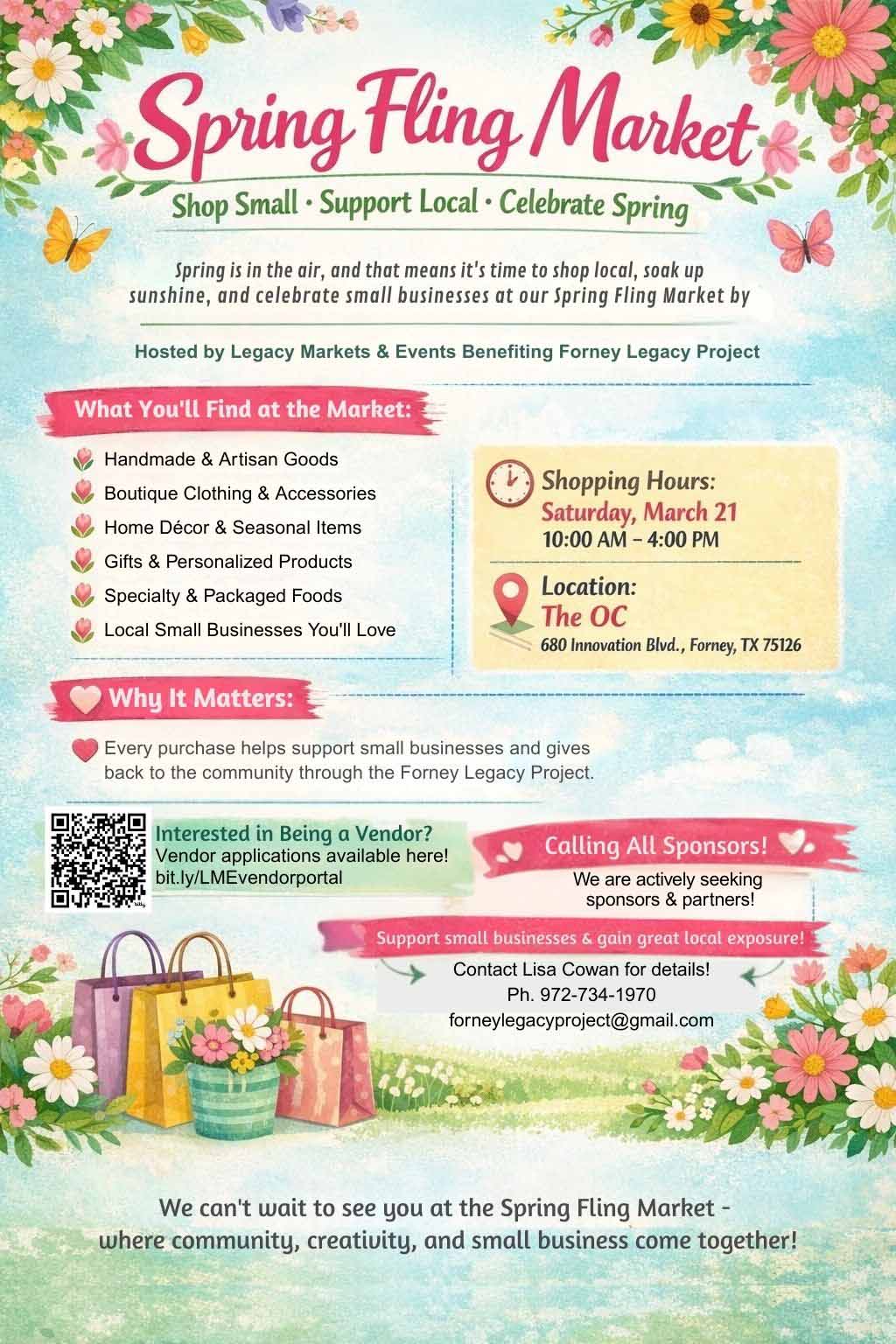 DFW - Vendor Call: Spring Fling Market on 3/21 booths are $65+ with ⭐️ ...